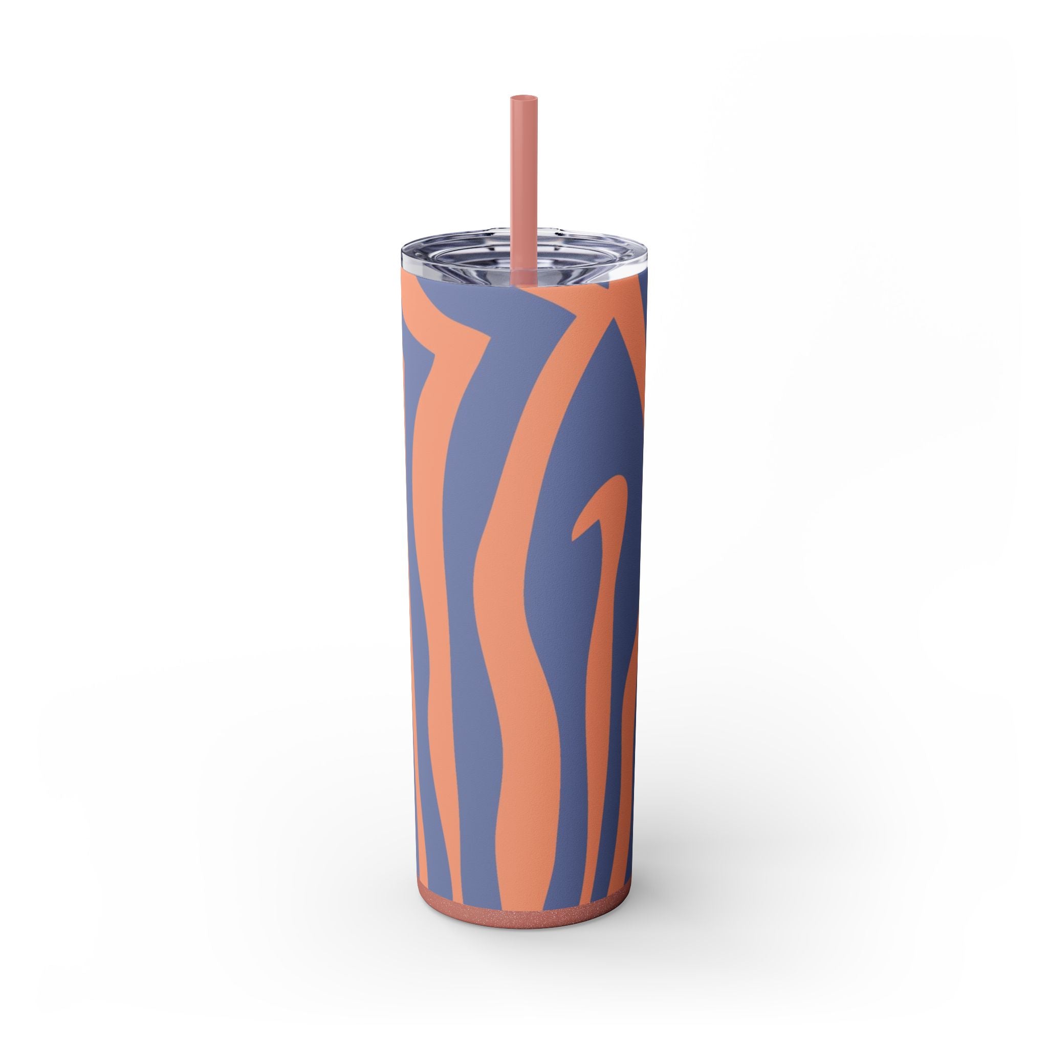 Melting Zebra Stripes Skinny Tumbler with Straw, 20oz, Artsulli - Art is Long, Life is Short, Mug, Finish, Glossy, Color, Glitter Dusty Rose, Size, 20oz, 72755015750332
