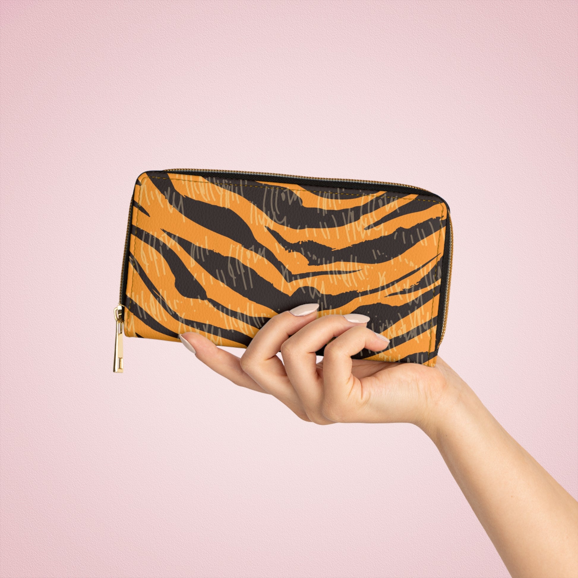 Tiger Scratches Orange & Black Zipper Wallet, Artsulli - Art is Long, Life is Short, Accessories, , , , , , , 