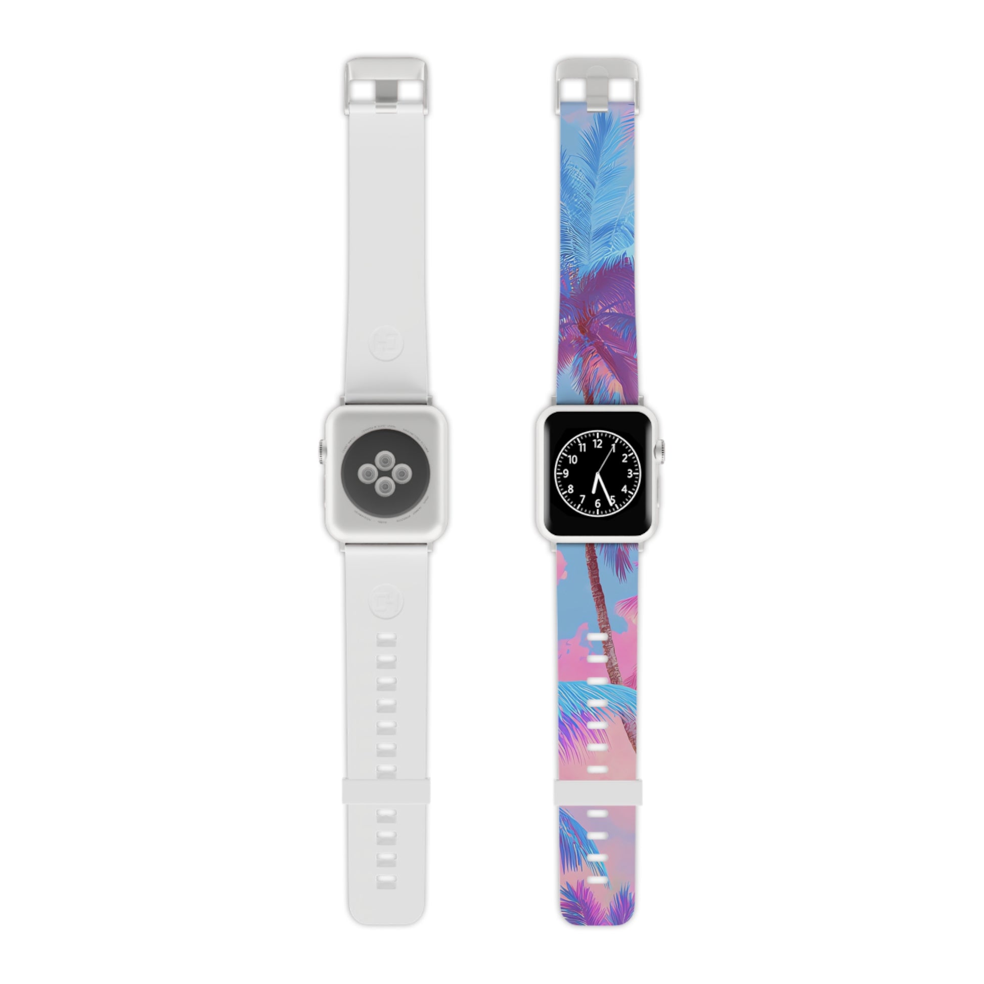 Ethereal Pastel Palms Watch Band for Apple Watch, Artsulli - Art is Long, Life is Short, Accessories, Size, 7.5'' × 0.75'' / 42 - 44 mm, Color, Silver, , , 88796246853731293429
