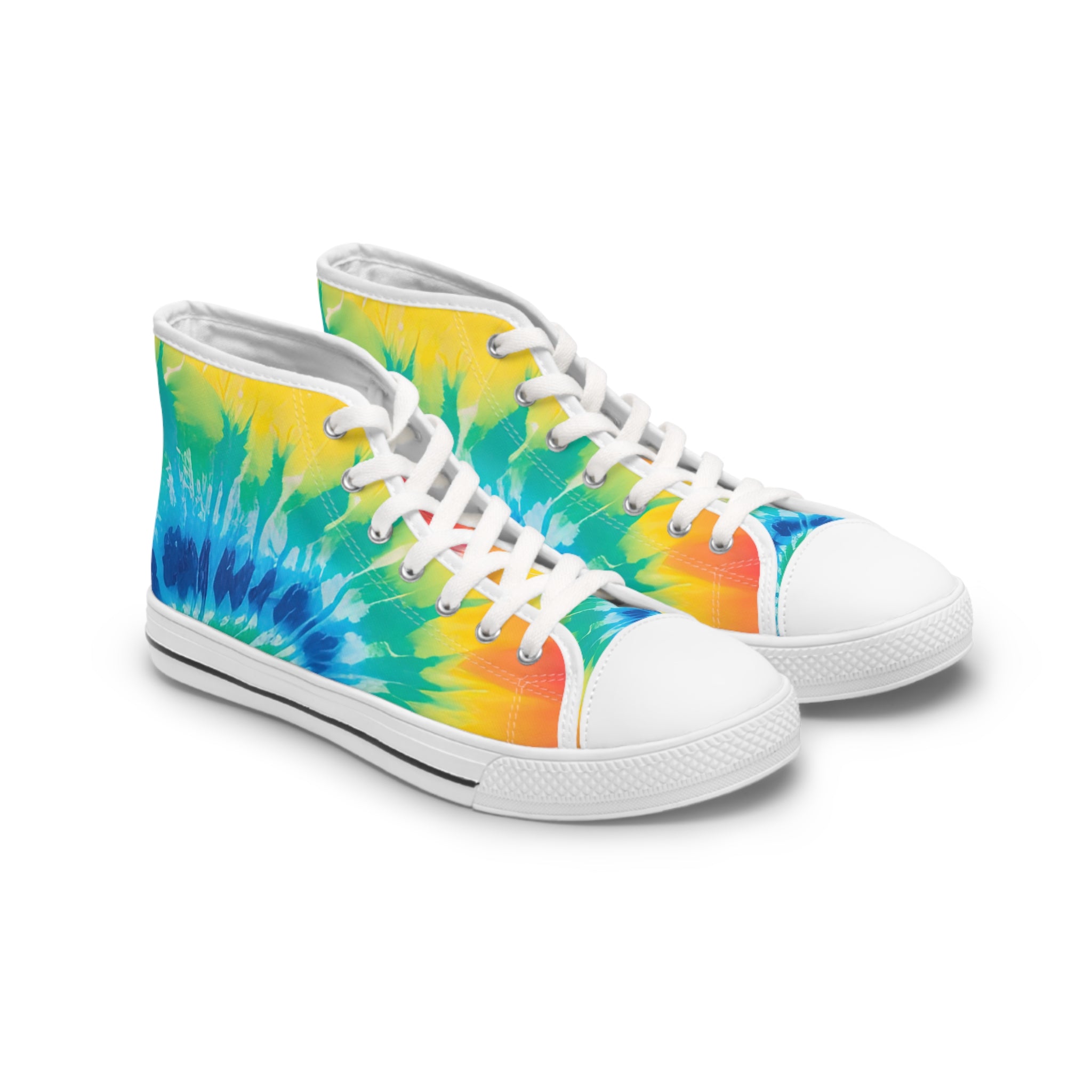 Tie Dye Women's High Top Sneakers, Artsulli - Art is Long, Life is Short, Shoes, Size, US 5.5, Color, White sole, , , 19676676692500840273