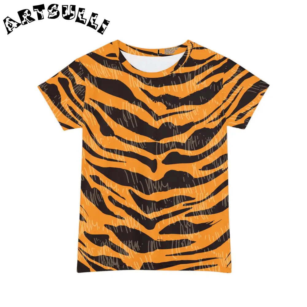 JAKKOUTTHEBXX Tiger Scratches Orange & Black Women’s Short Sleeve