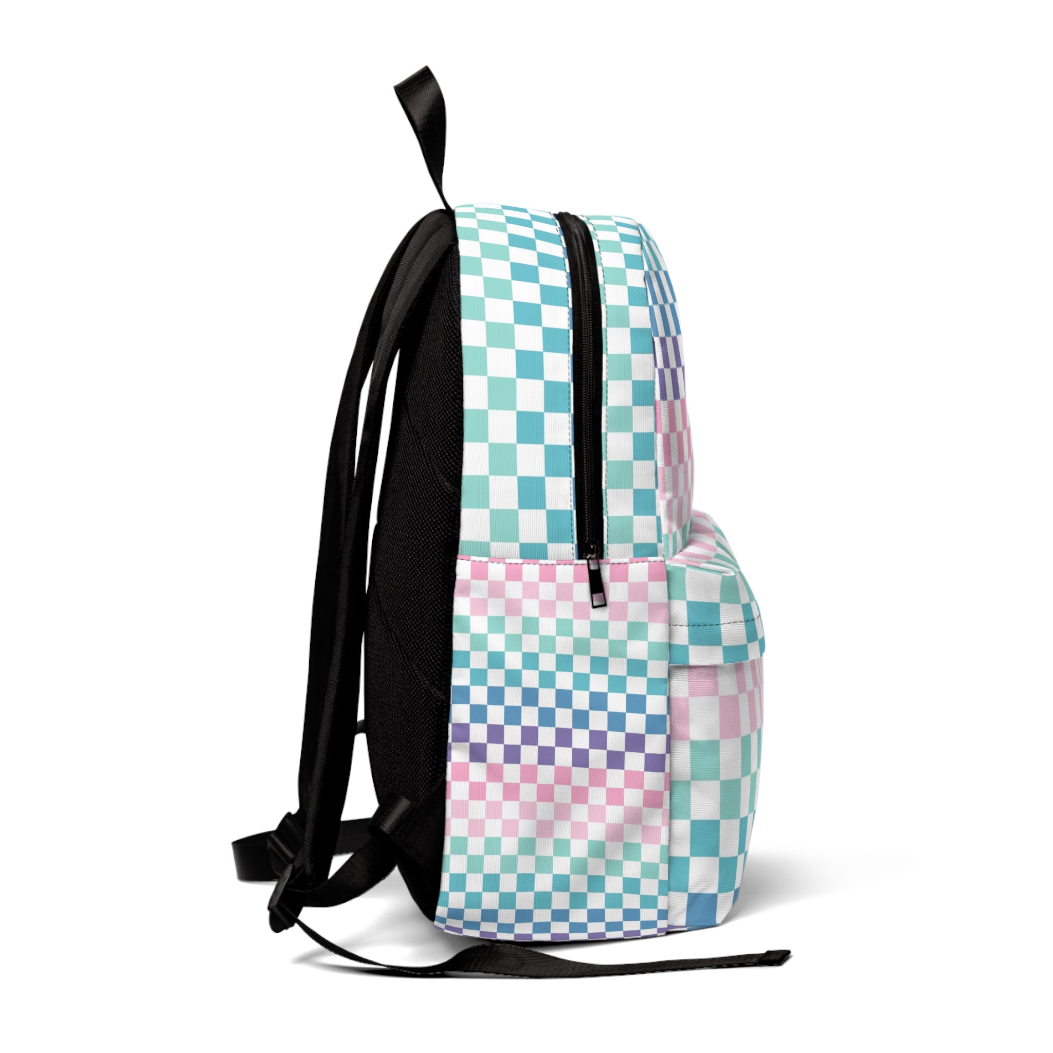 Vaporwave Rainbow  Checkerboard Multi-Color Unisex Classic Backpack, Artsulli - Art is Long, Life is Short, Bags, , , , , , , 