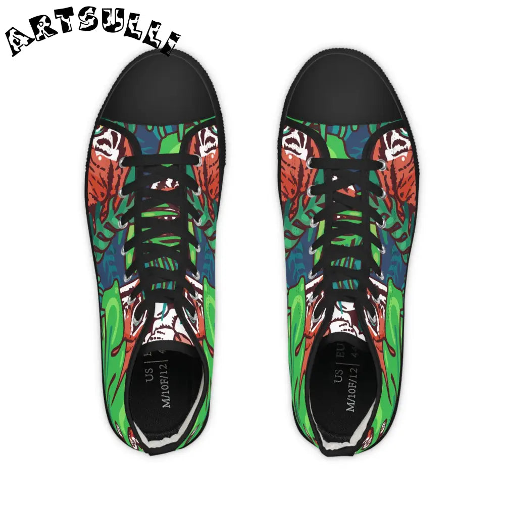 JAKKOUTTHEBXX Tropical Jungle Tigers Green and Blue Men’s High Top