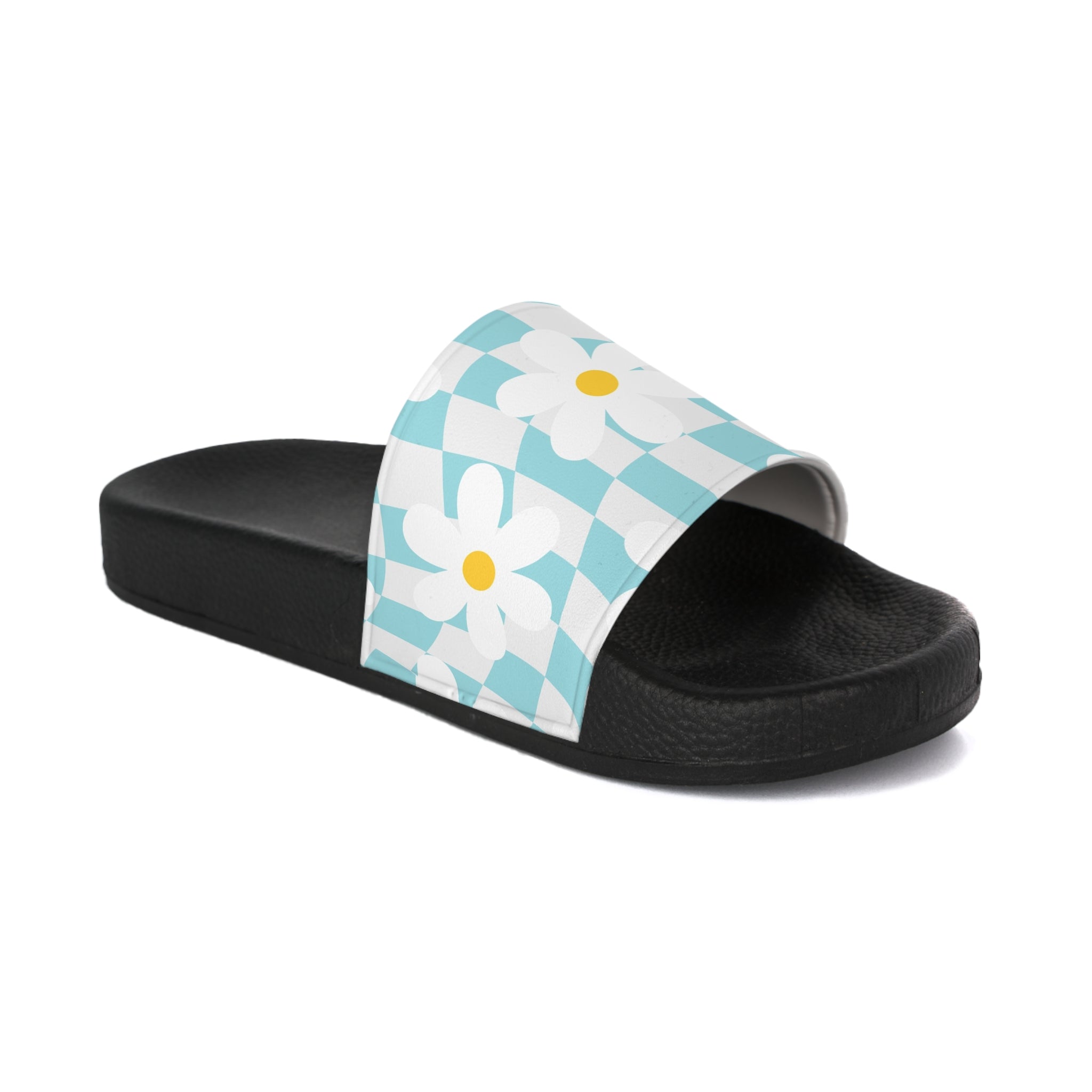 Trippy Check Garden Women's Slide Sandals, Artsulli - Art is Long, Life is Short, Shoes, Color, Black sole, Size, US 5, , , 27232703239505434754