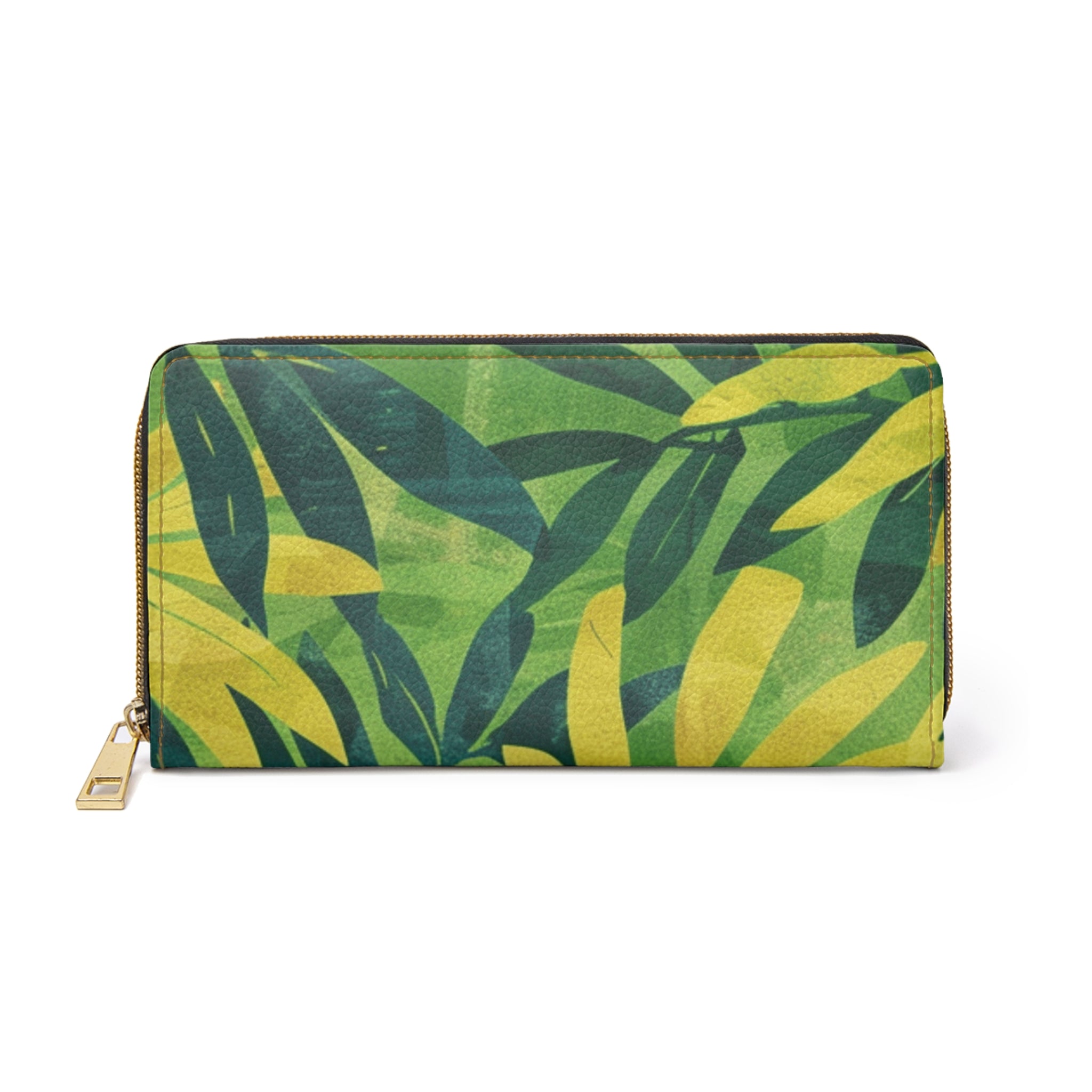 Green Leaf x Yellow Leaf x Tropical x Jungle Zipper Wallet, Artsulli - Art is Long, Life is Short, Accessories, Size, One size, Color, White, , , 16838303201866124064