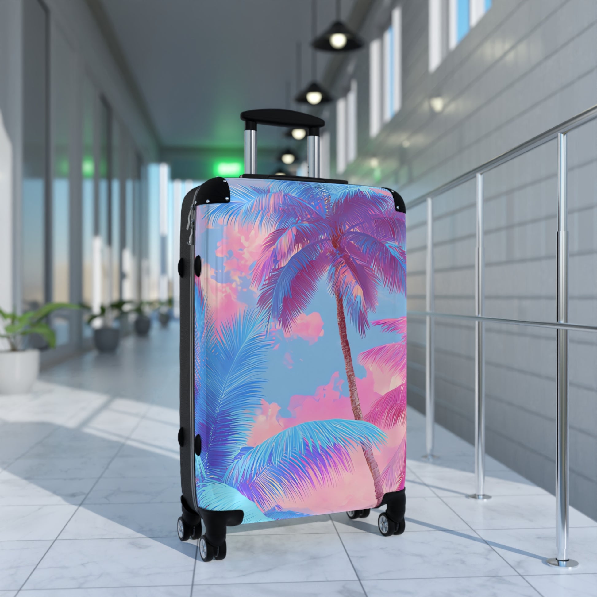 Ethereal Pastel Palms Suitcase, Artsulli - Art is Long, Life is Short, Bags, , , , , , , 