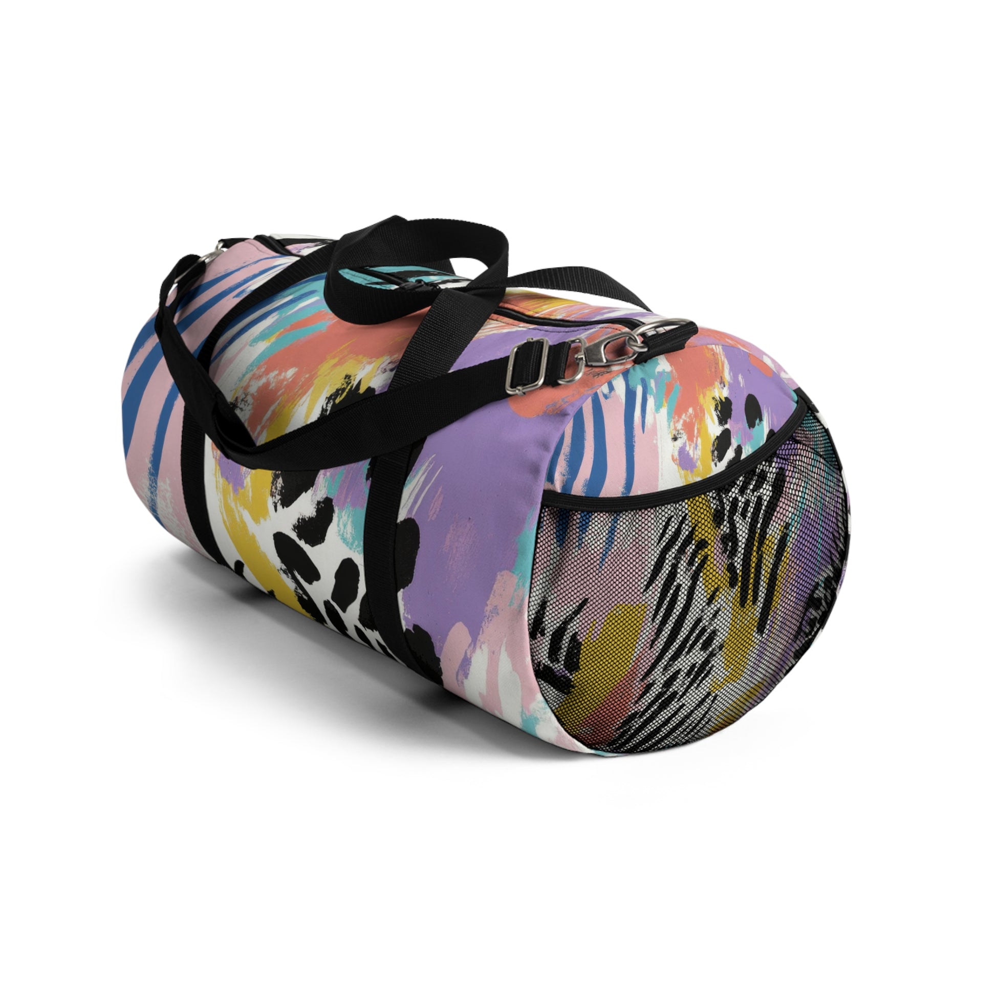 Wild Zebra Stripes x Paint Brush Strokes Multi-Color II Duffel Bag, Artsulli - Art is Long, Life is Short, Bags, , , , , , , 