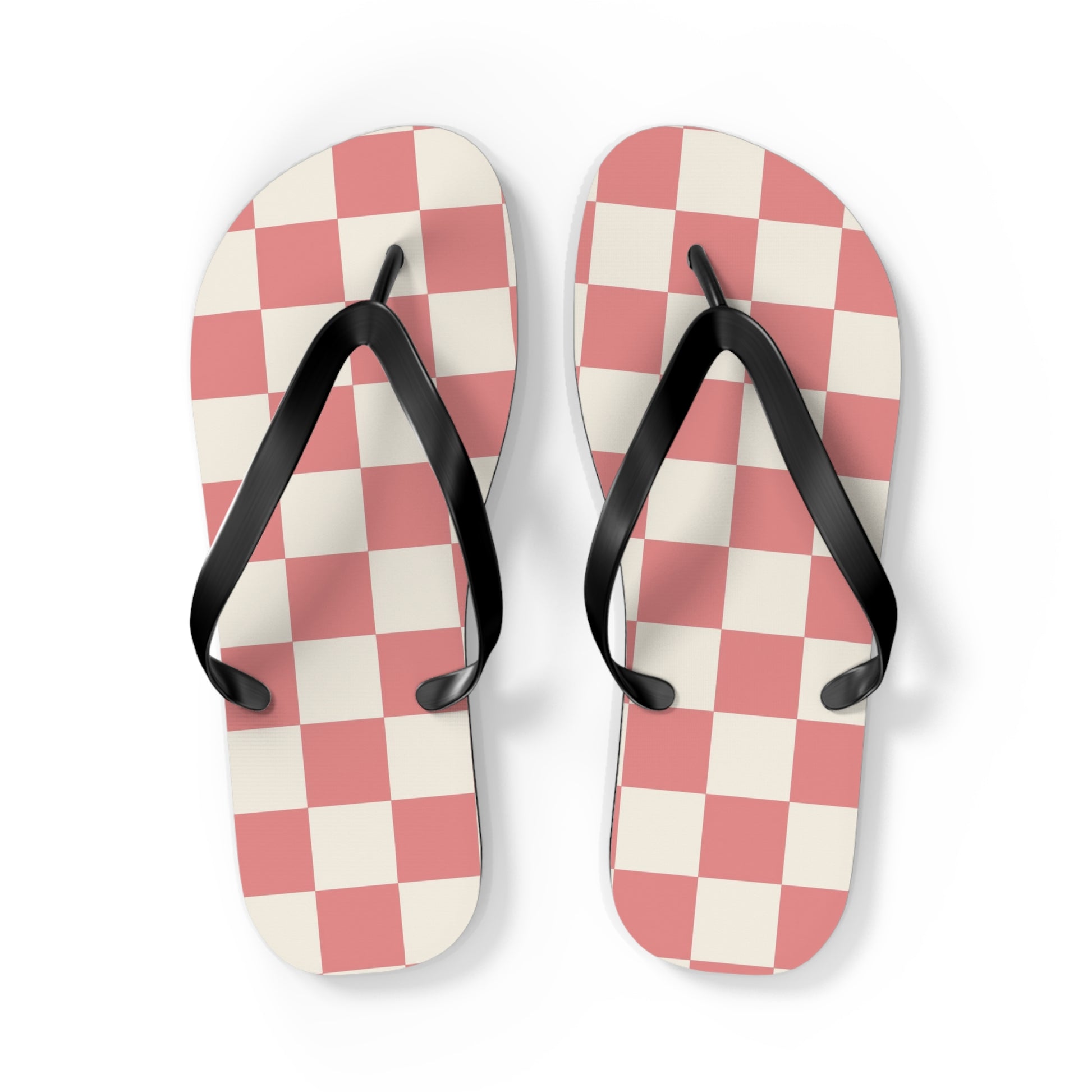 Retro Checkered Grassland Sprites Flip Flops, Artsulli - Art is Long, Life is Short, Shoes, Size, L, Color, Black sole, , , 16980268662196554682