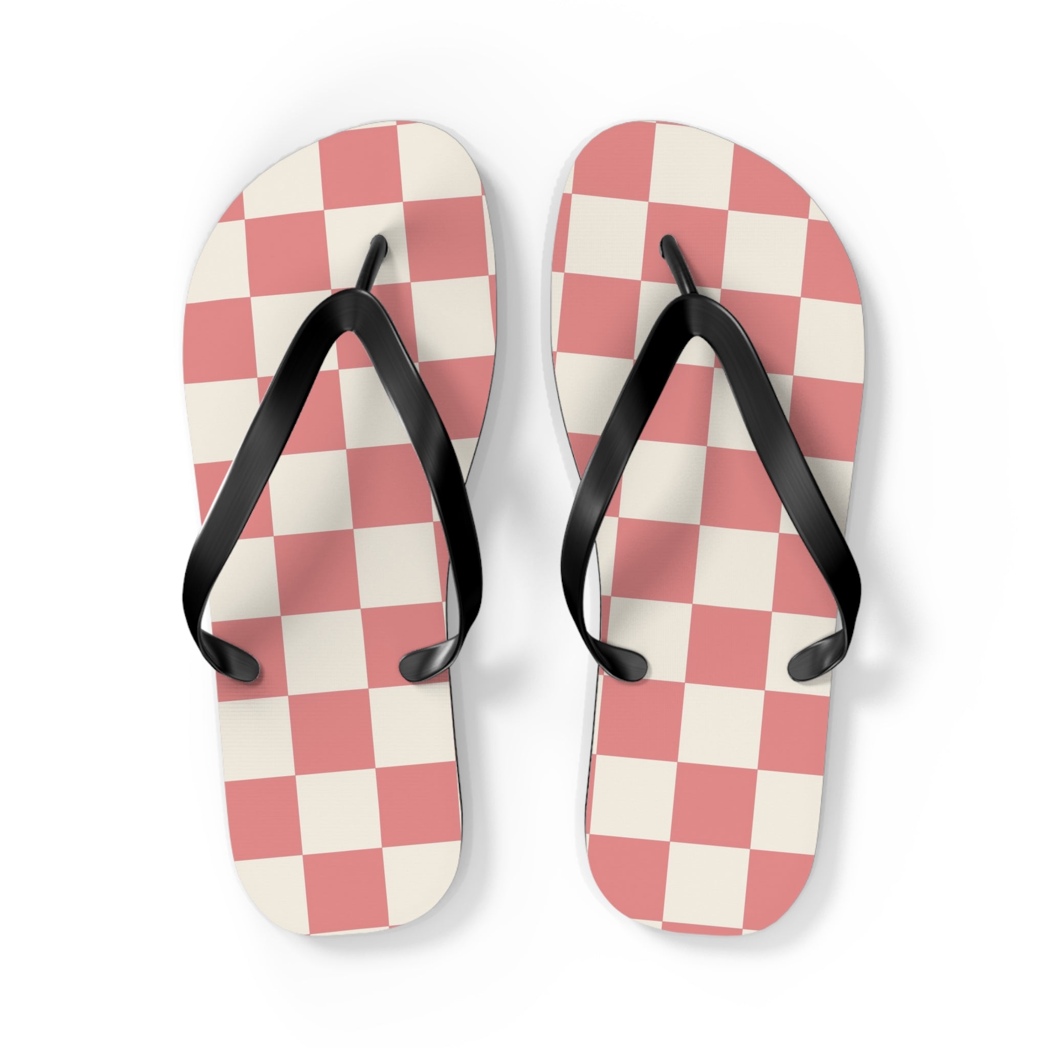 Retro Checkered Grassland Sprites Flip Flops, Artsulli - Art is Long, Life is Short, Shoes, Size, L, Color, Black sole, , , 16980268662196554682