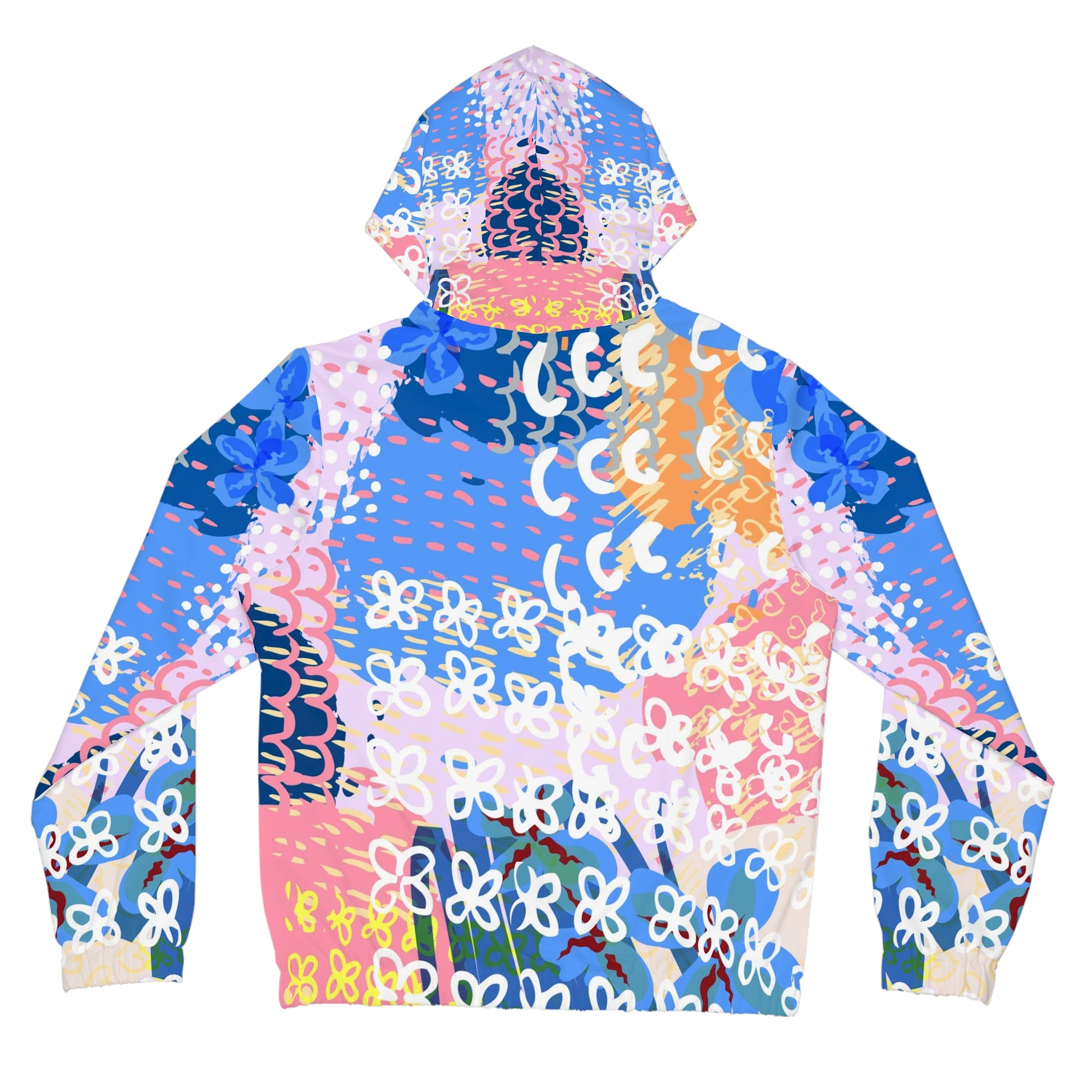 Flowers x Doodles x Hearts Multi-Color Women’s Full-Zip Hoodie (AOP), Artsulli - Art is Long, Life is Short, All Over Prints, , , , , , , 