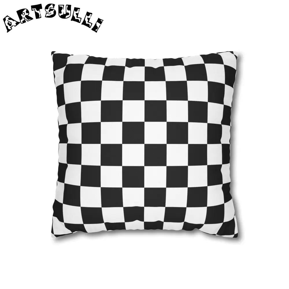 JAKKOUTTHEBXX Checkerboard Black and White Spun Polyester Square