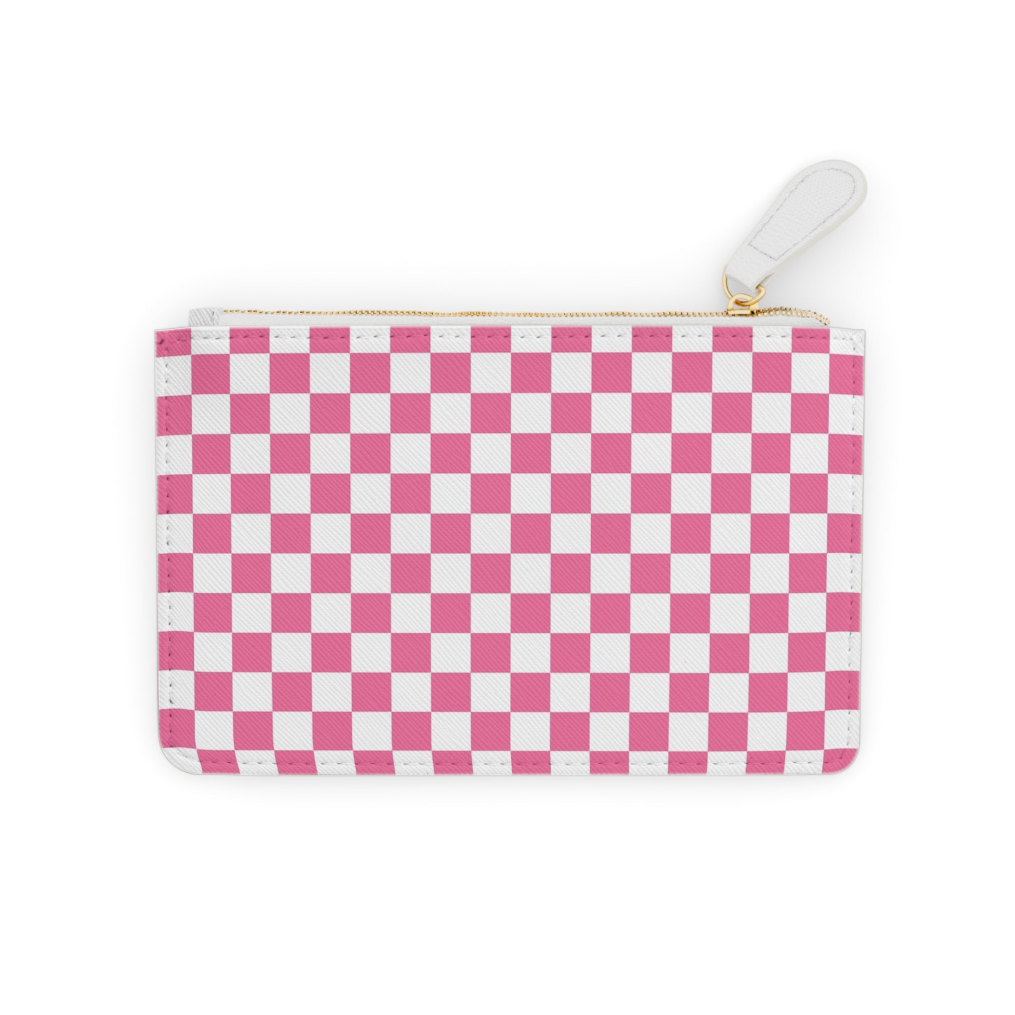 Yuyushiki Pink Check Mini Clutch Bag, Artsulli - Art is Long, Life is Short, Bags, Size, 6.3” x 4”, Color, White, , , 21480099640140665518
