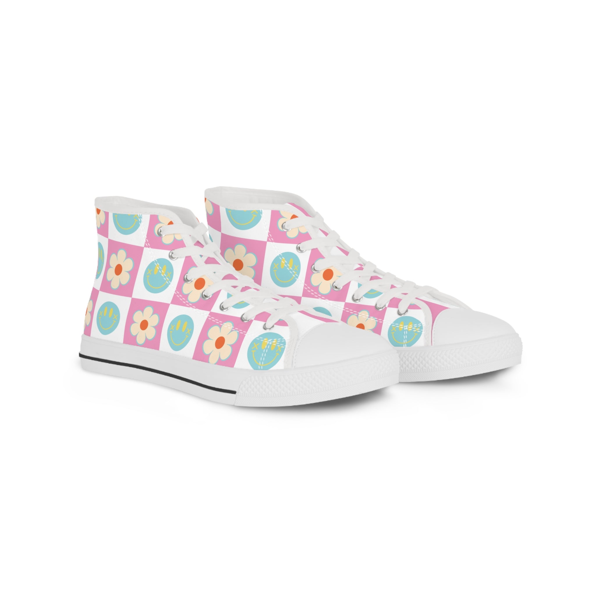 Madotsukis Grin Bloom Men's High Top Sneakers, Artsulli - Art is Long, Life is Short, Shoes, Size, US 5, Color, White sole, , , 20391228721006356442