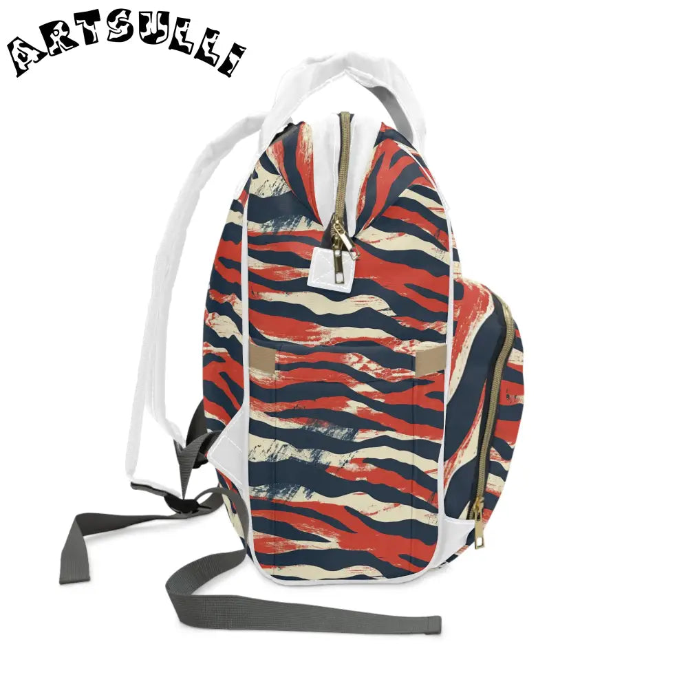 JAKKOUTTHEBXX Capricious Tiger Wave Multifunctional Diaper Backpack