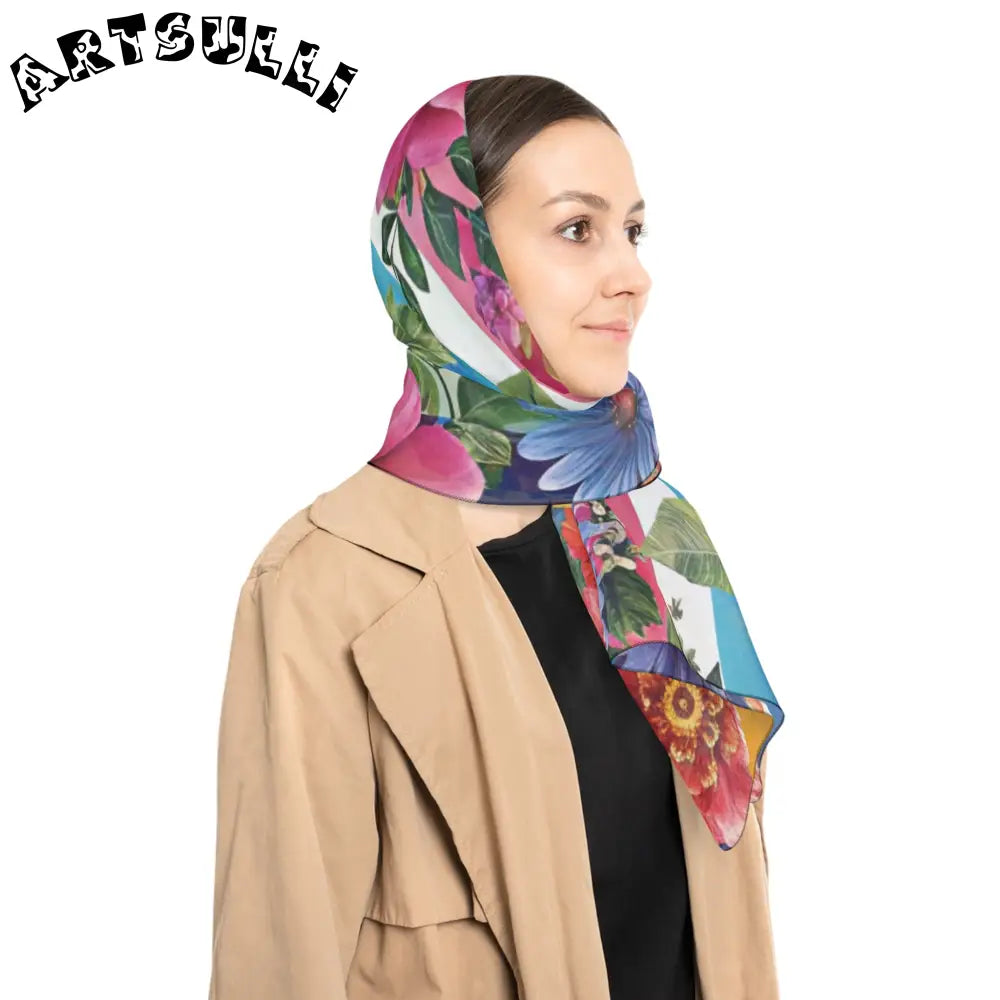 JAKKOUTTHEBXX Colorful Floral and Stripe Scarf 2025