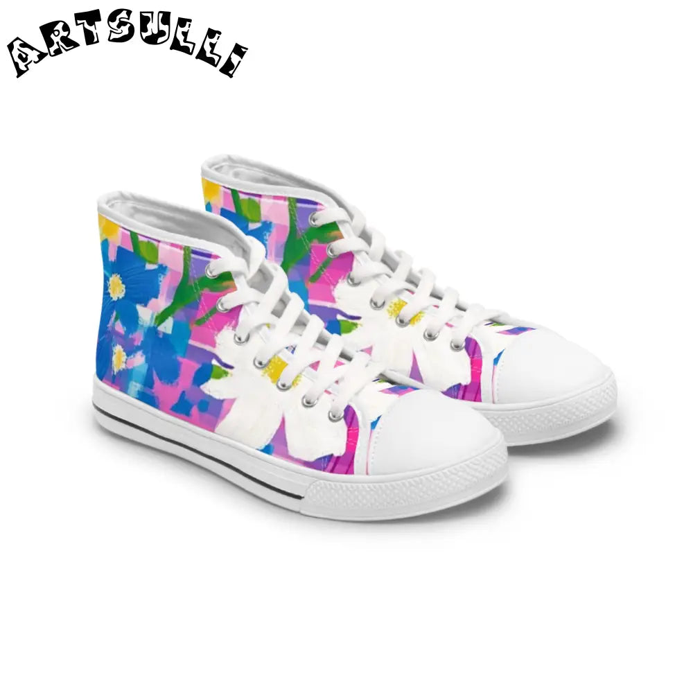 JAKKOUTTHEBXX Plaid Garden II Pink and Purple Women’s High Top