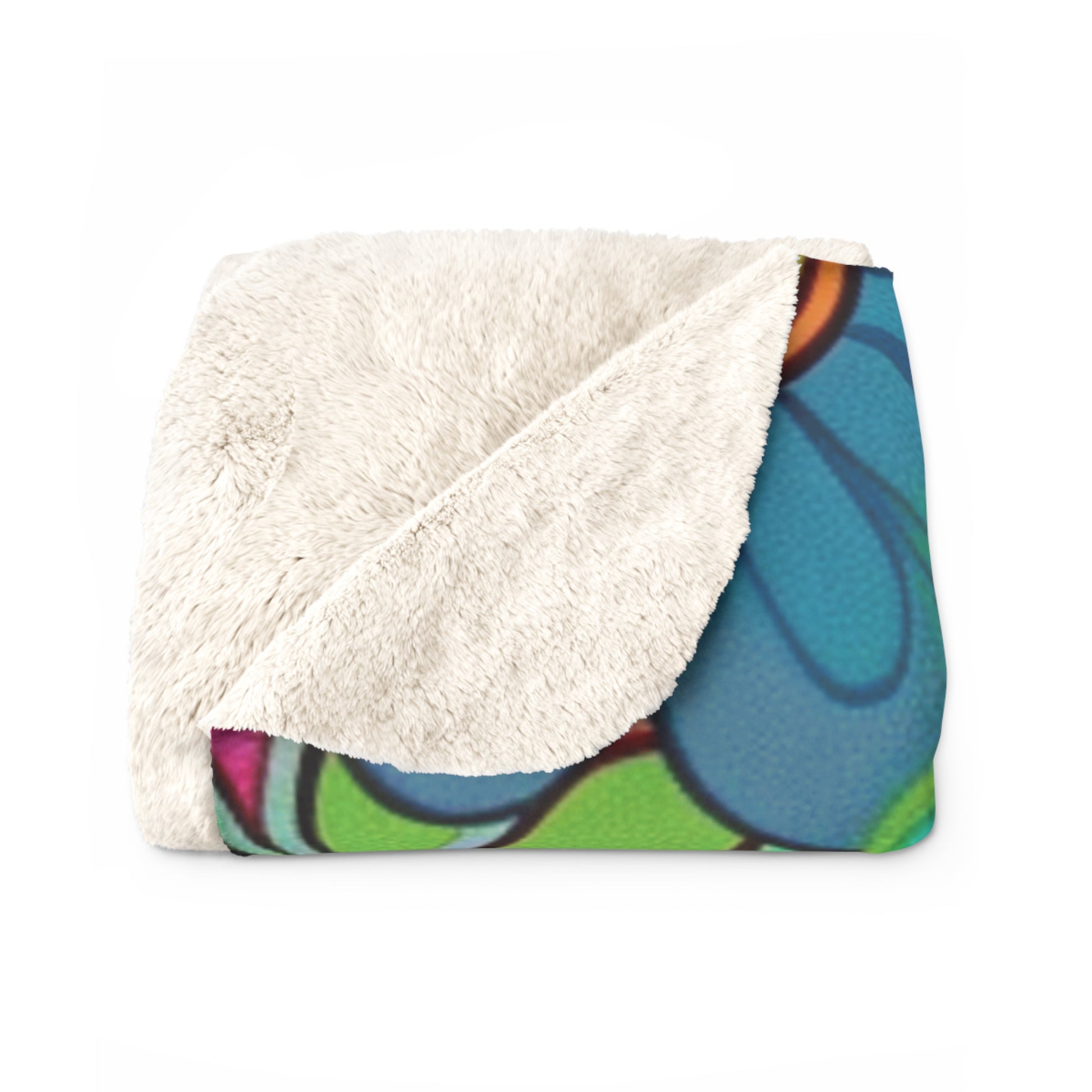 Chromatic Daisy Dream Sherpa Fleece Blanket, Artsulli - Art is Long, Life is Short, Home Decor, , , , , , , 