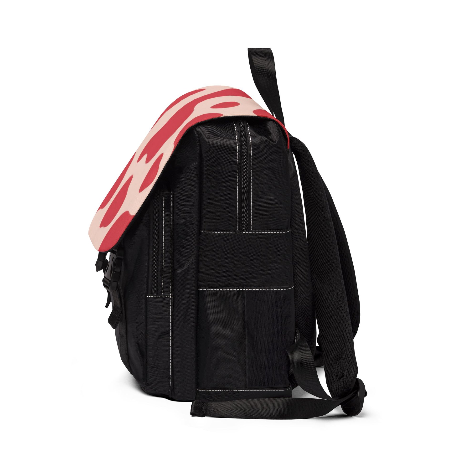 Red Jungle Cow Unisex Casual Shoulder Backpack, Artsulli - Art is Long, Life is Short, Bags, , , , , , , 
