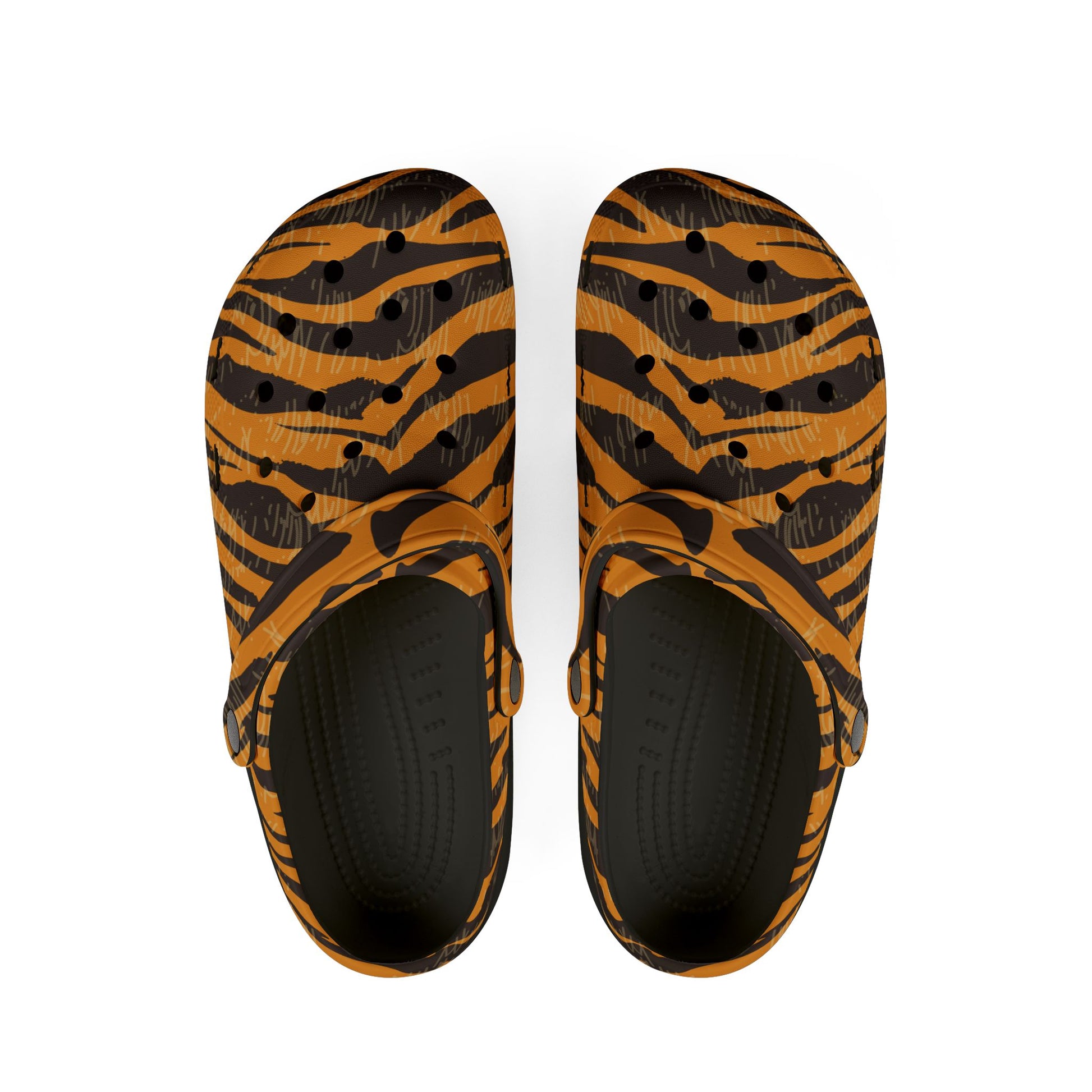 Tiger Scratches Orange and Black EVA Foam Rubber Shoes (AOP), Artsulli - Art is Long, Life is Short, Shoes, Size, US 6 (Women's), Color, Black, , , 13274693091908