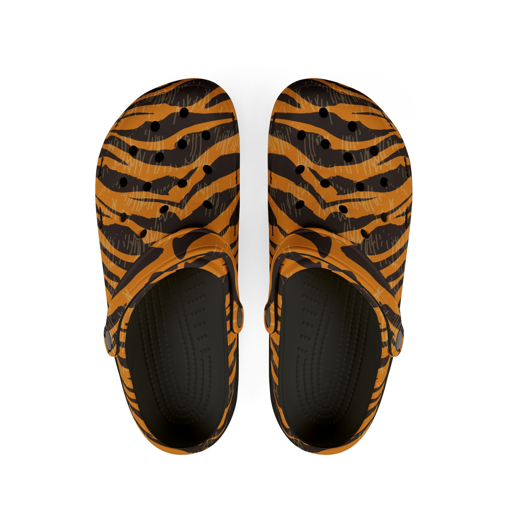 Tiger Scratches Orange and Black EVA Foam Rubber Shoes (AOP), Artsulli - Art is Long, Life is Short, Shoes, Size, US 6 (Women's), Color, Black, , , 13274693091908