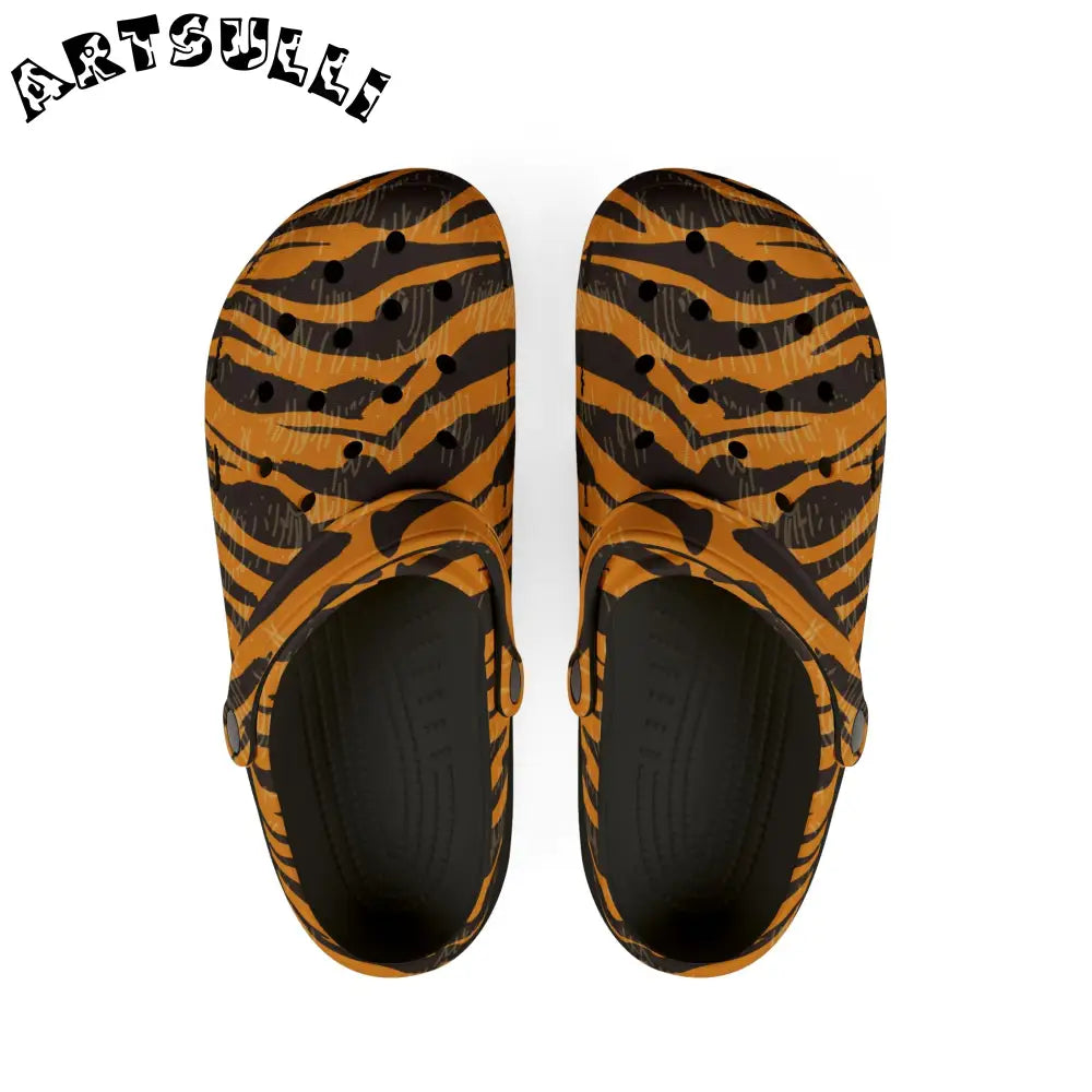 JAKKOUTTHEBXX Tiger Scratches Orange and Black EVA Foam Rubber Shoes