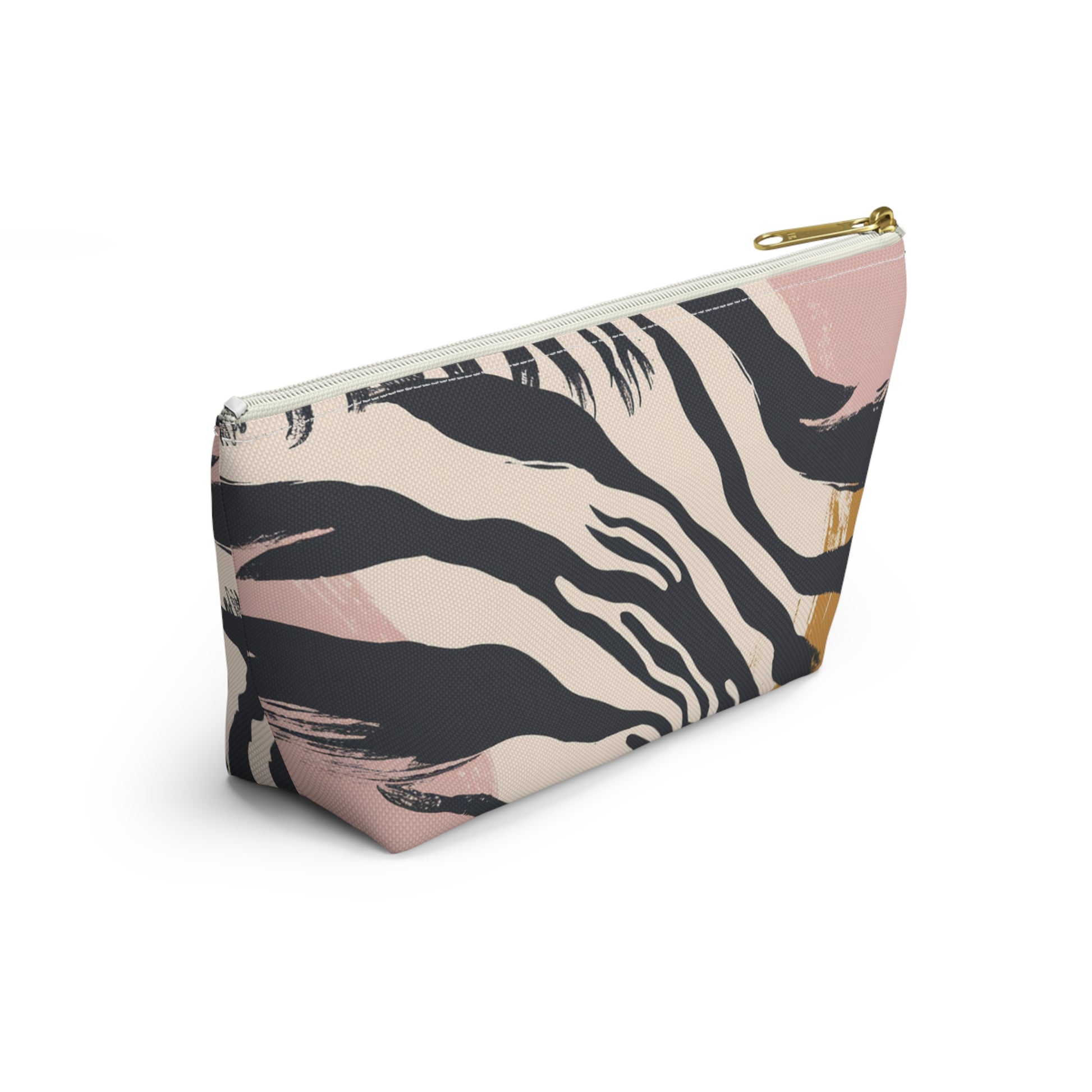 Zebra Brush Strokes Accessory Pouch w T-bottom, Artsulli - Art is Long, Life is Short, Bags, , , , , , , 