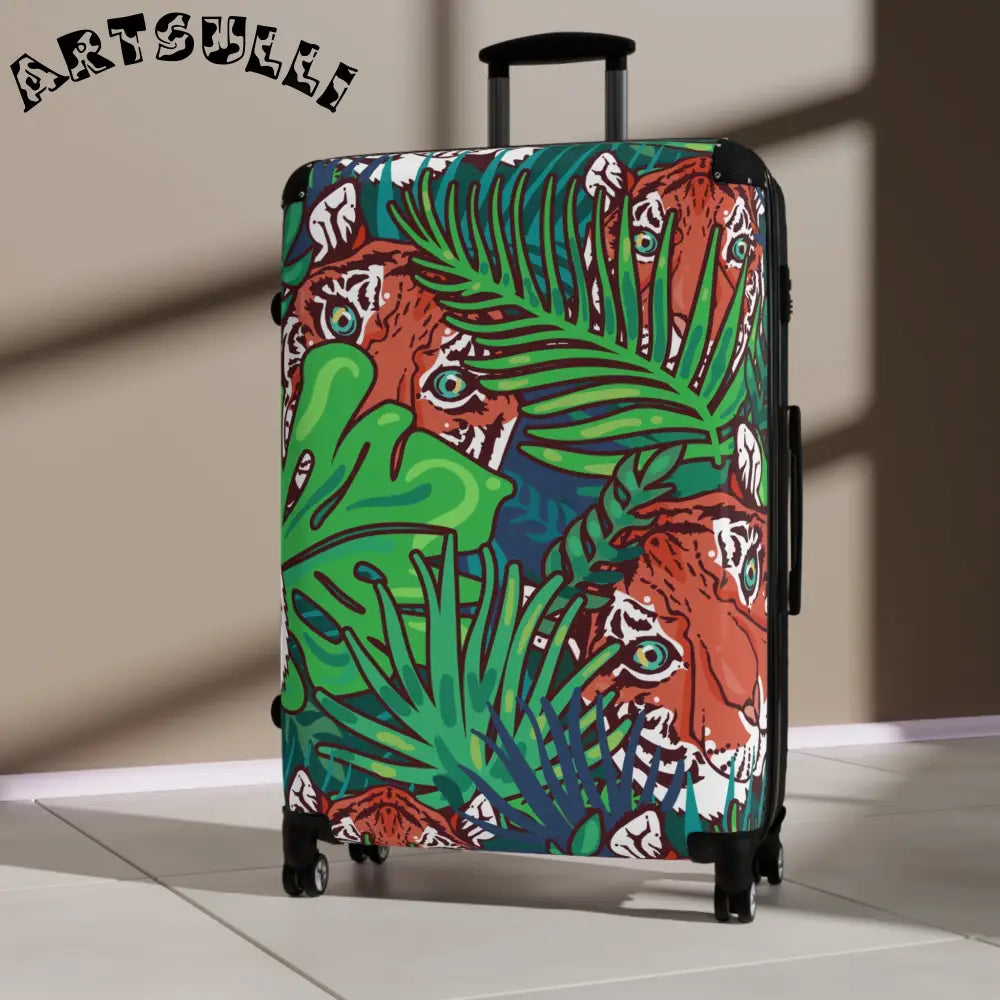 JAKKOUTTHEBXX Tropical Jungle Tigers Blue and Green Tropical Jungle