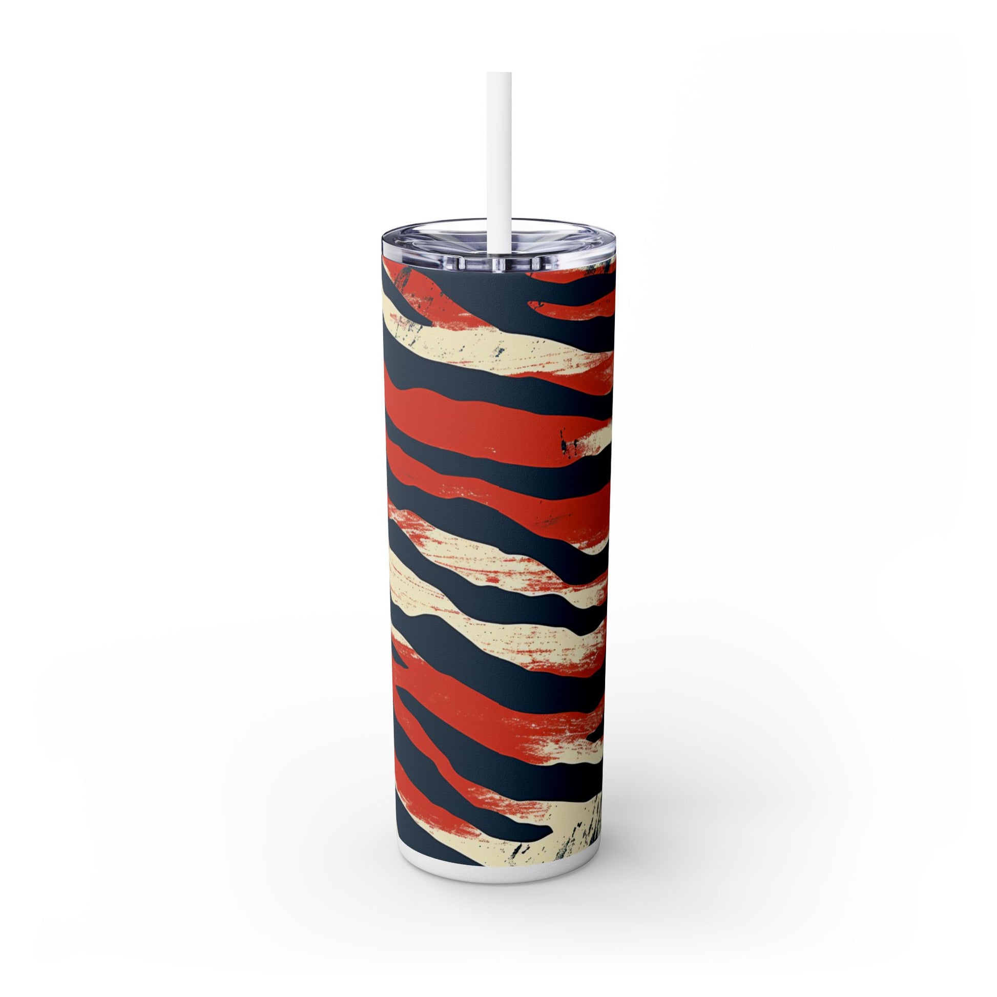 Capricious Tiger Wave Skinny Tumbler with Straw, 20oz, Artsulli - Art is Long, Life is Short, Mug, , , , , , , 