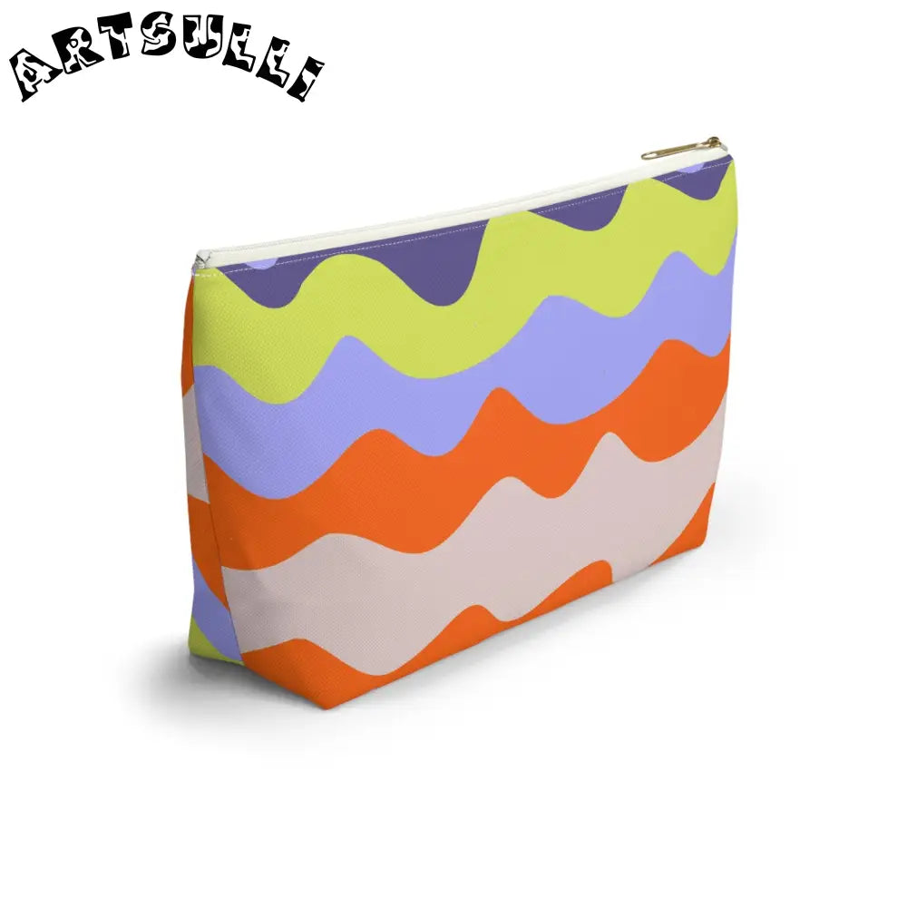 JAKKOUTTHEBXX Waves II Red and Blue Accessory Pouch w T-bottom