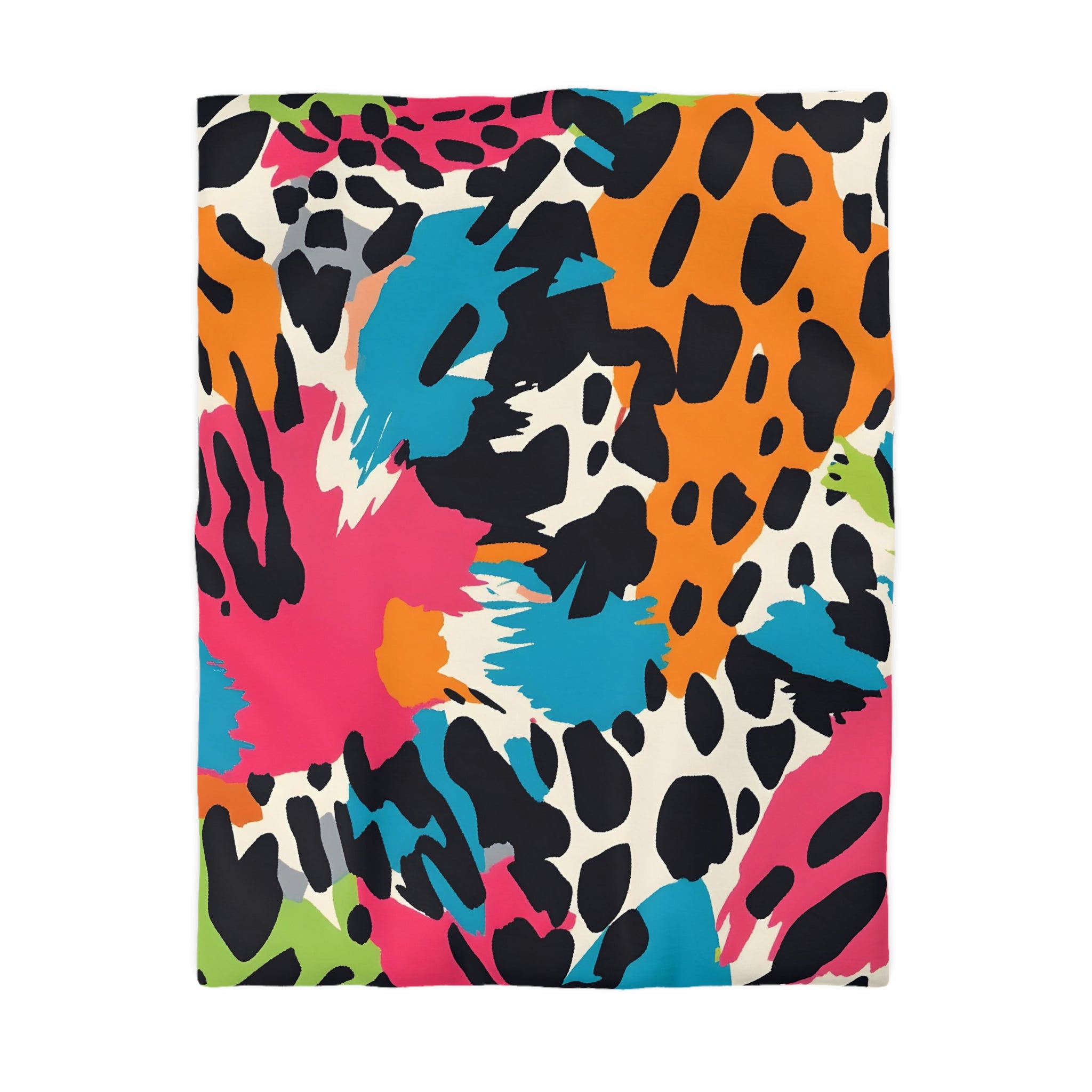 Wild Brush Strokes x Animal Print Multi-Color Microfiber Duvet Cover, Artsulli - Art is Long, Life is Short, Home Decor, Size, Twin, Color, Cream, , , 52279897734603894274