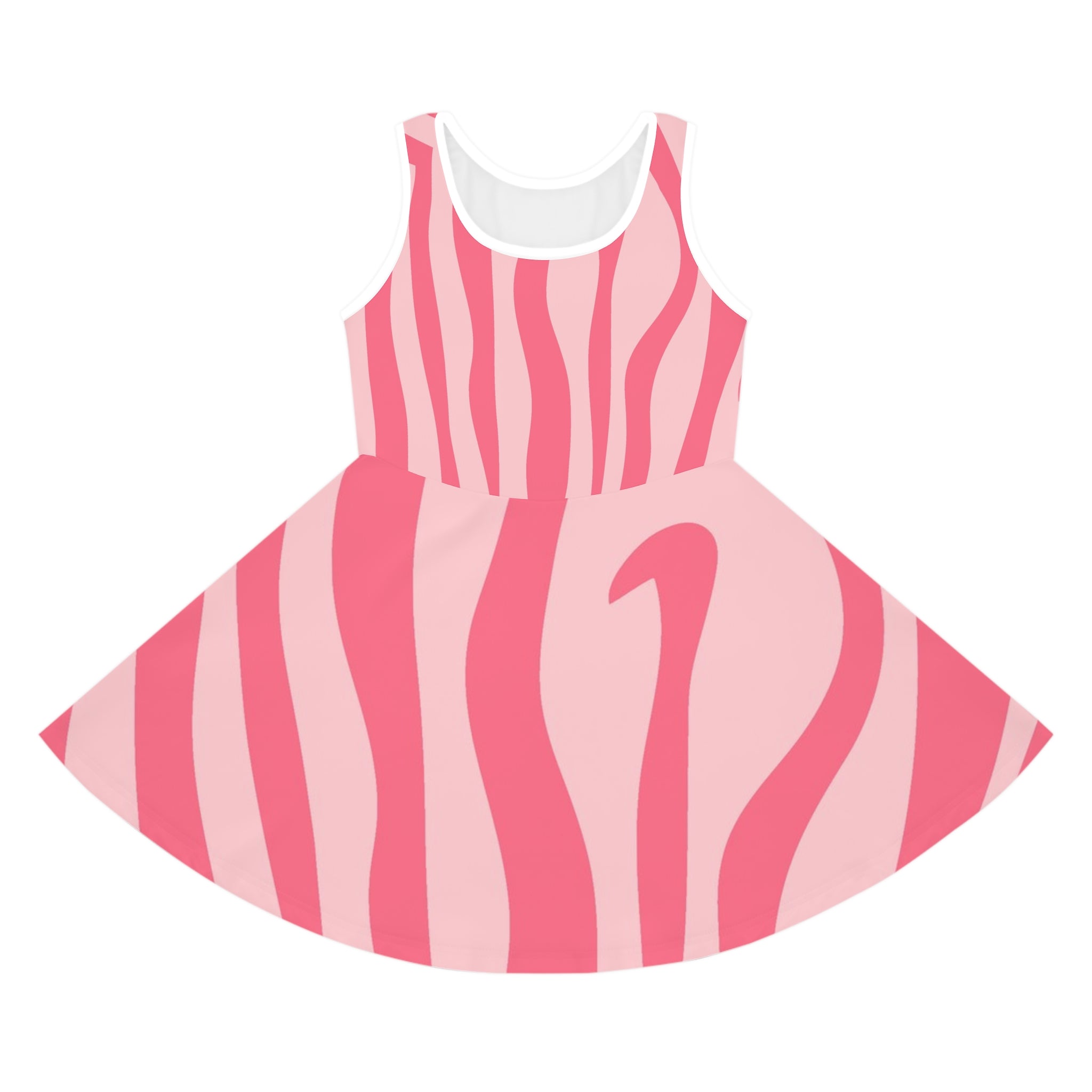Nagels Pink Zebra Girls' Sleeveless Sundress (AOP), Artsulli - Art is Long, Life is Short, All Over Prints, Color, Seam thread color automatically matched to design, Size, 2T, , , 84009478290284