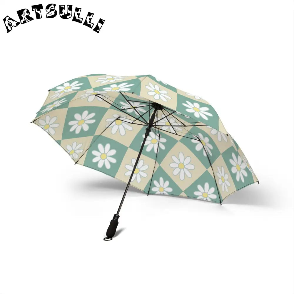 JAKKOUTTHEBXX Retro Daisy Checkerboard Green and Tan Semi-Automatic