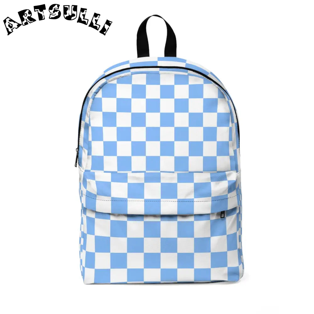JAKKOUTTHEBXX Checkerboard White and Light Blue Unisex Classic