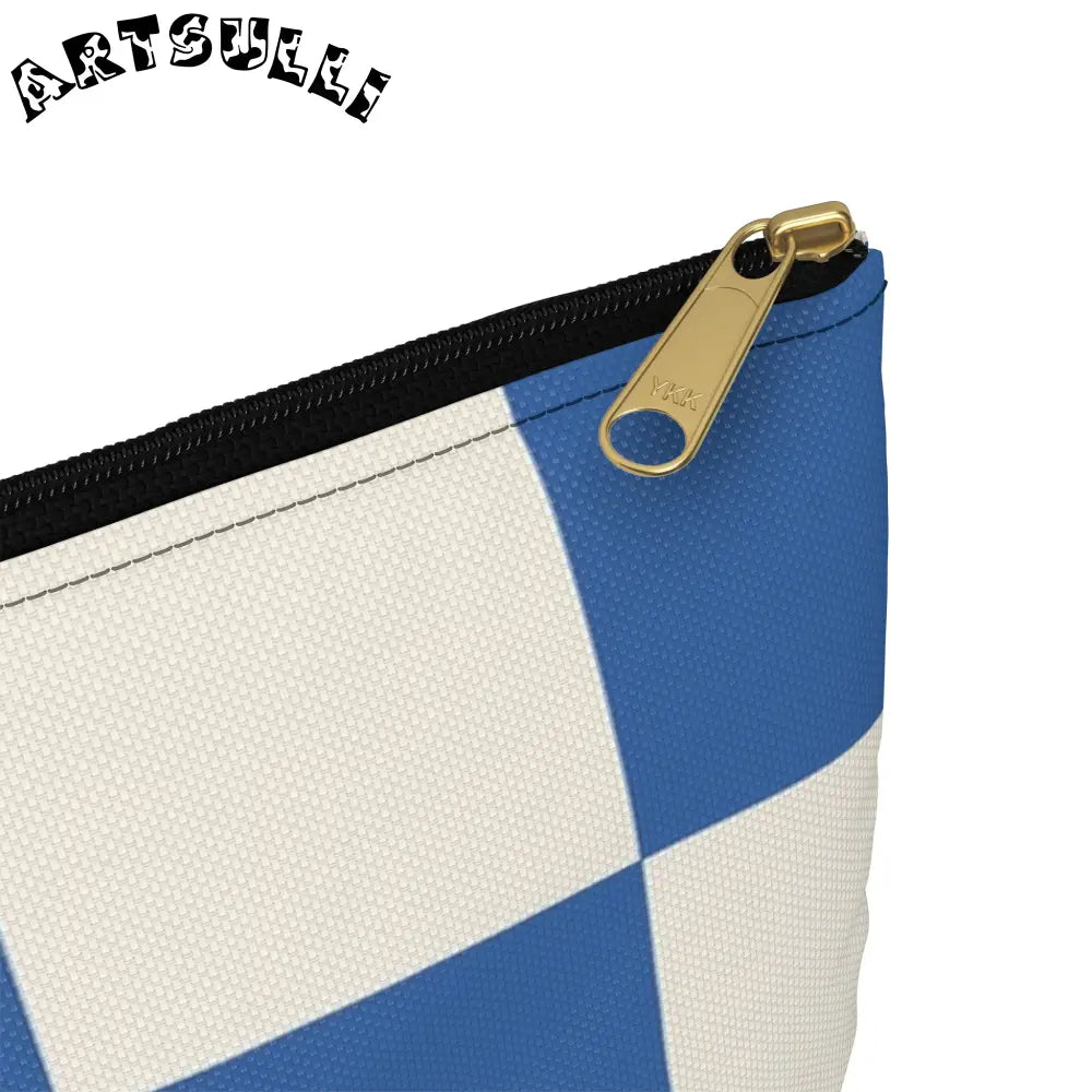 JAKKOUTTHEBXX Checkerboard Blue Accessory Pouch JAKKOUTTHEBXX