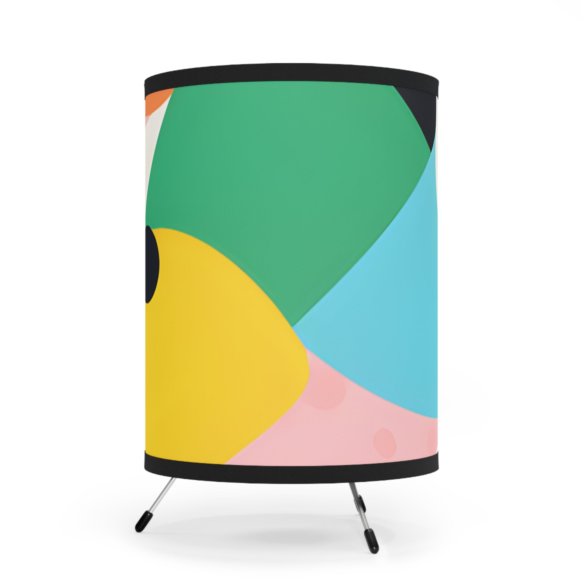 Colorful Abstract Shapes Surreal Tripod Lamp with High-Res Printed Shade, US\CA plug, Artsulli - Art is Long, Life is Short, Home Decor, , , , , , , 
