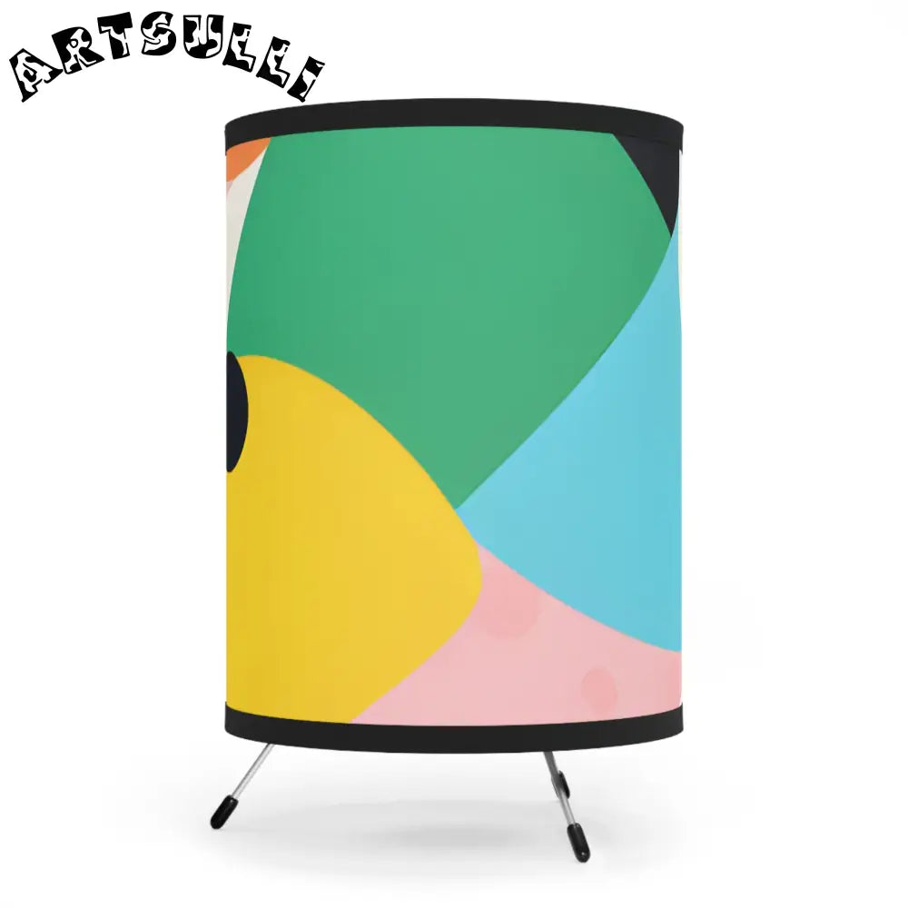 JAKKOUTTHEBXX Colorful Abstract Shapes Surreal Tripod Lamp