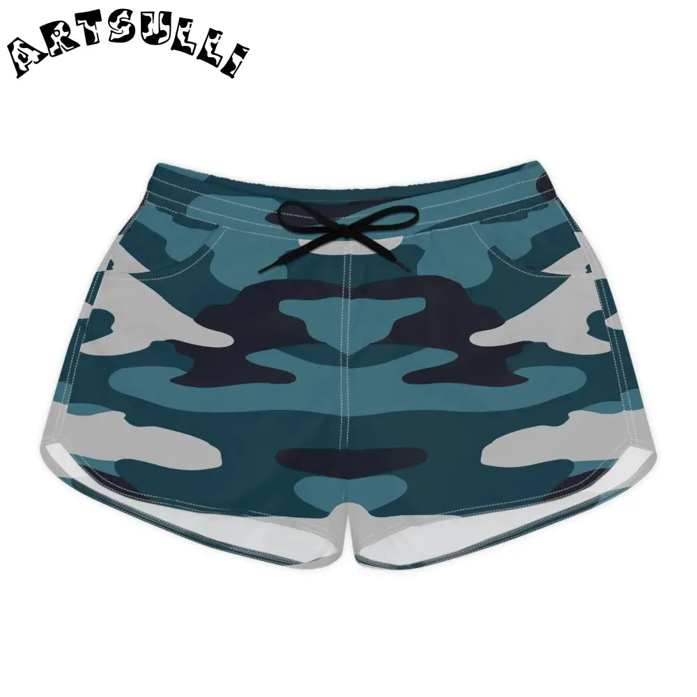 JAKKOUTTHEBXX Blue Camouflage Women’s Casual Shorts (AOP)