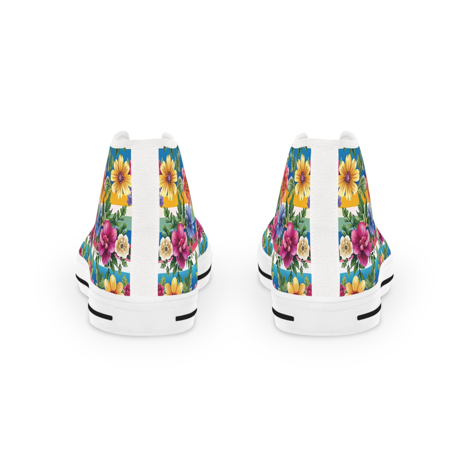 Floral Stripe 4K III Men's High Top Sneakers, Artsulli - Art is Long, Life is Short, Shoes, , , , , , , 