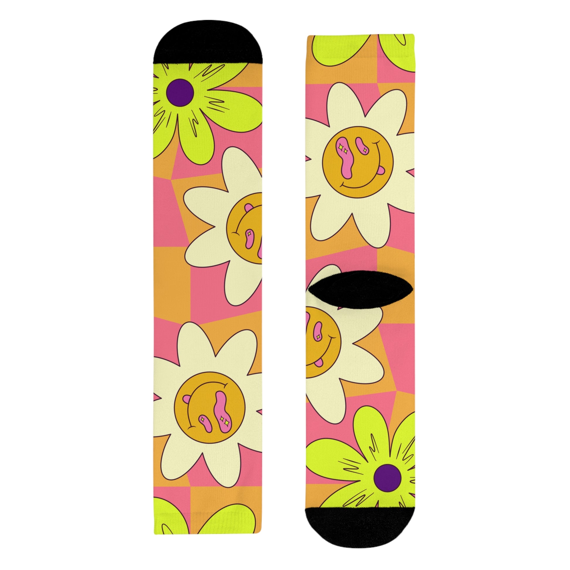 Trippy Sour Face Rave Sublimation Crew Socks (EU), Artsulli - Art is Long, Life is Short, All Over Prints, Size, L, , , , , 13955717397197
