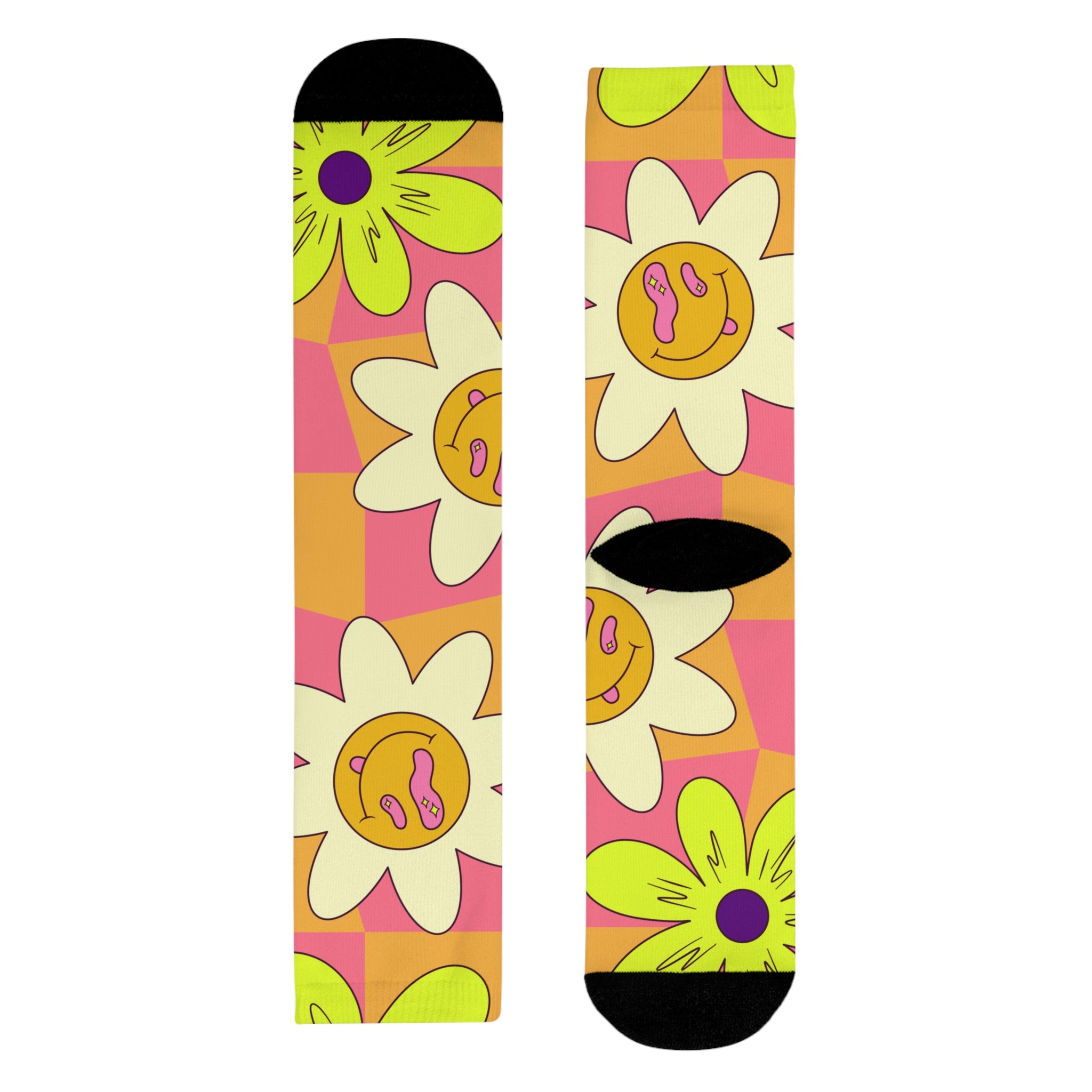 Trippy Sour Face Rave Sublimation Crew Socks (EU), Artsulli - Art is Long, Life is Short, All Over Prints, Size, L, , , , , 13955717397197