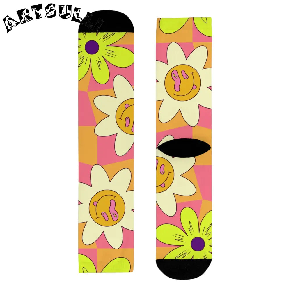 JAKKOUTTHEBXX Trippy Sour Face Rave Sublimation Crew Socks (EU)