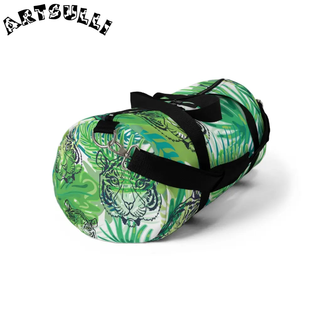 JAKKOUTTHEBXX Tropical Jungle Tigers Green Duffel Bag JAKKOUTTHEBXX
