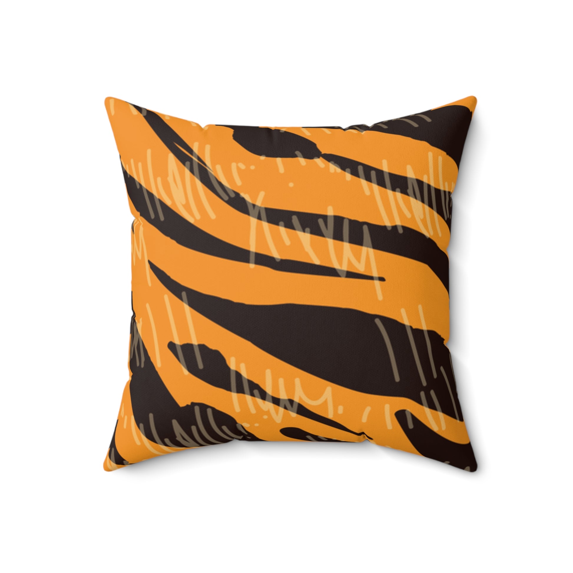 Tiger Scratches Orange & Black Faux Suede Square Pillow, Artsulli - Art is Long, Life is Short, Home Decor, Size, 18" × 18", , , , , 12944514097867