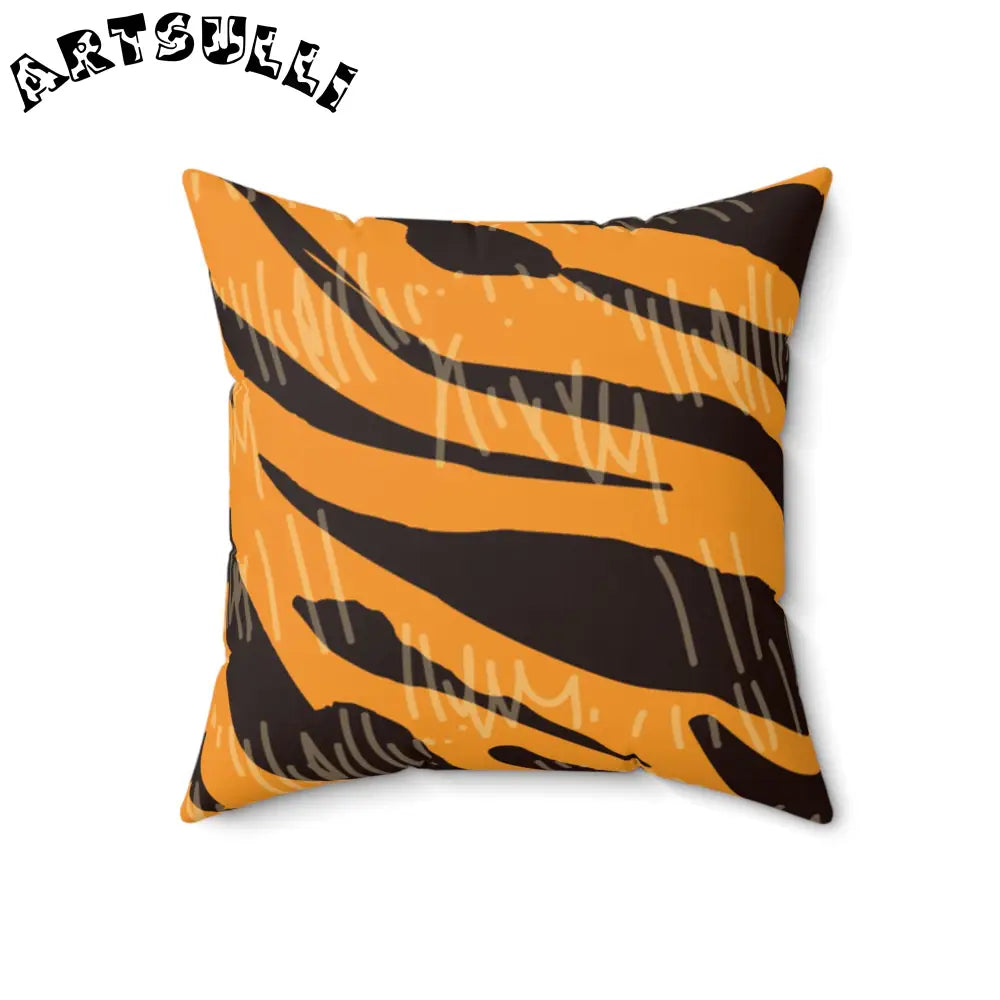 JAKKOUTTHEBXX Tiger Scratches Orange & Black Faux Suede Square