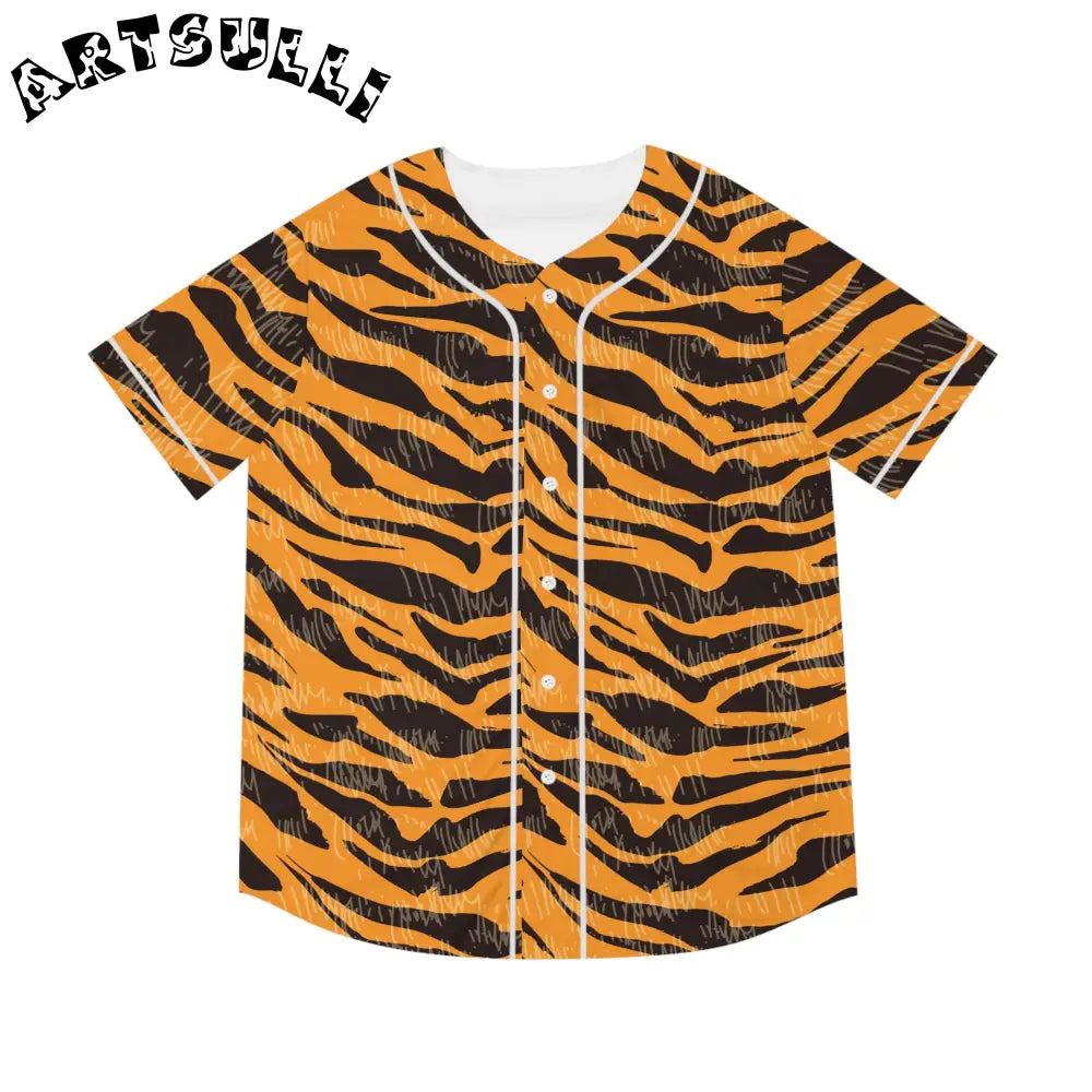 JAKKOUTTHEBXX Tiger Scratches Orange & Black Men’s Baseball Jersey