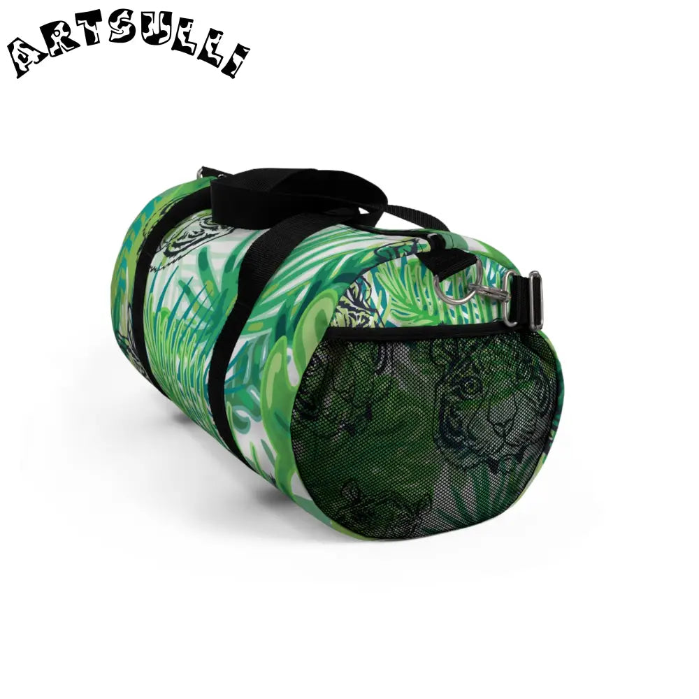 JAKKOUTTHEBXX Tropical Jungle Tigers Green Duffel Bag JAKKOUTTHEBXX