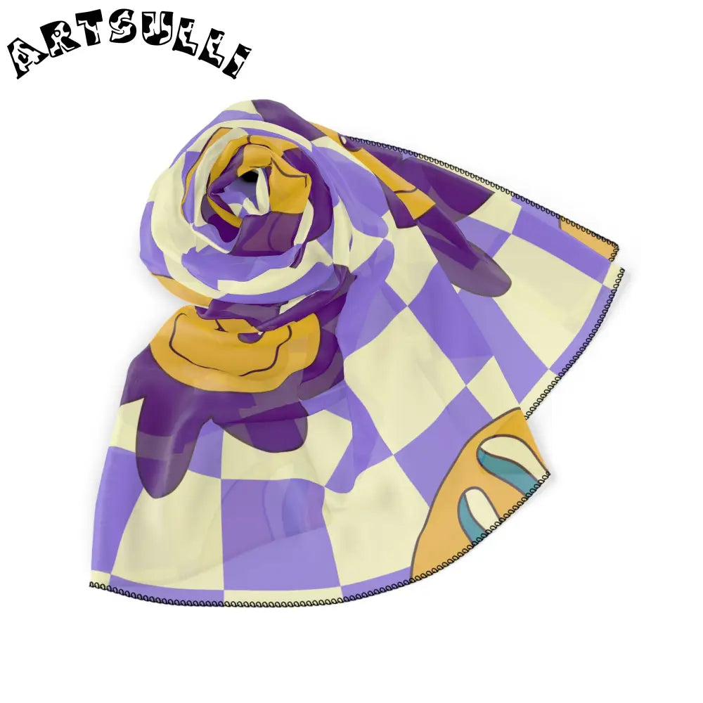 JAKKOUTTHEBXX Trippy Flower Power Motifs Poly Scarf JAKKOUTTHEBXX