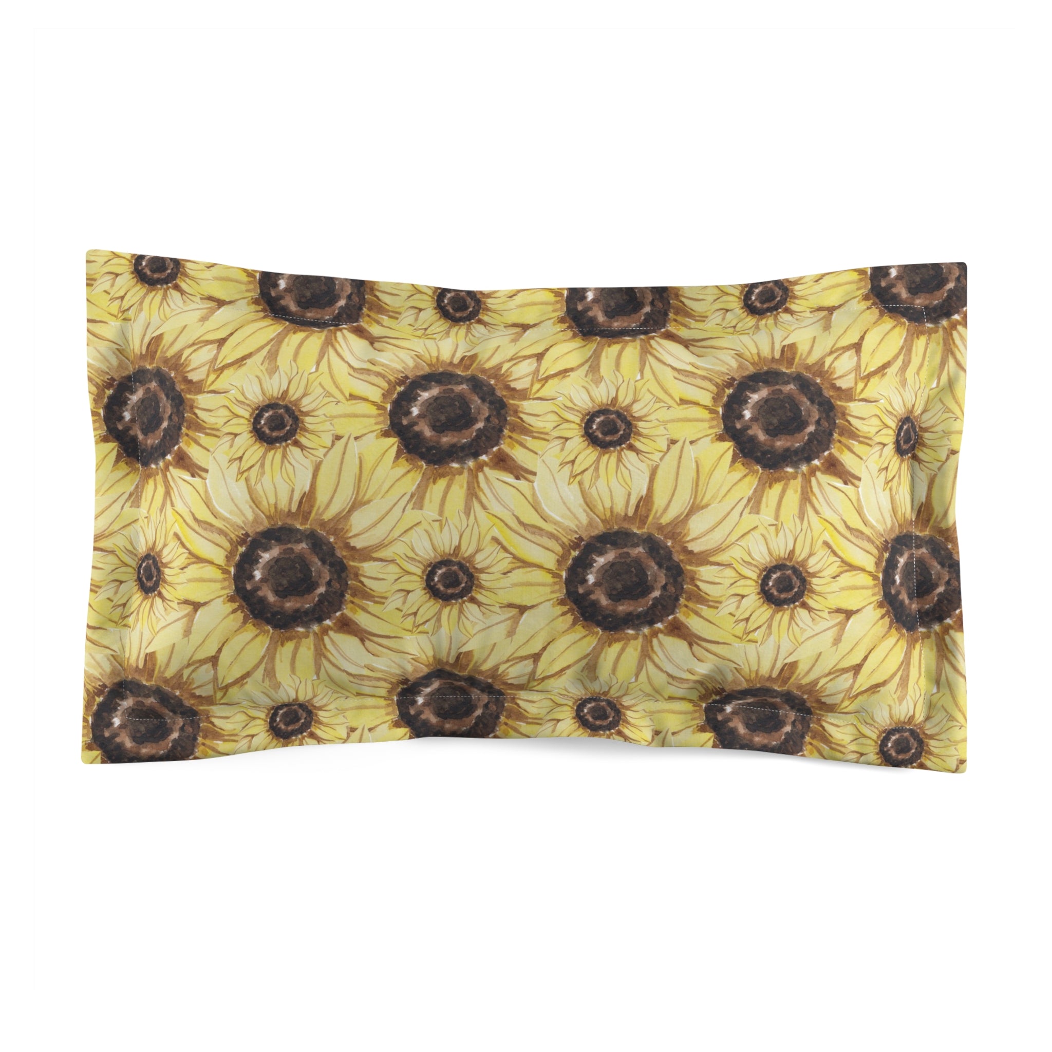 Retro Anime Sunflower Microfiber Pillow Sham, Artsulli - Art is Long, Life is Short, Home Decor, Size, King, , , , , 84794904147143350982