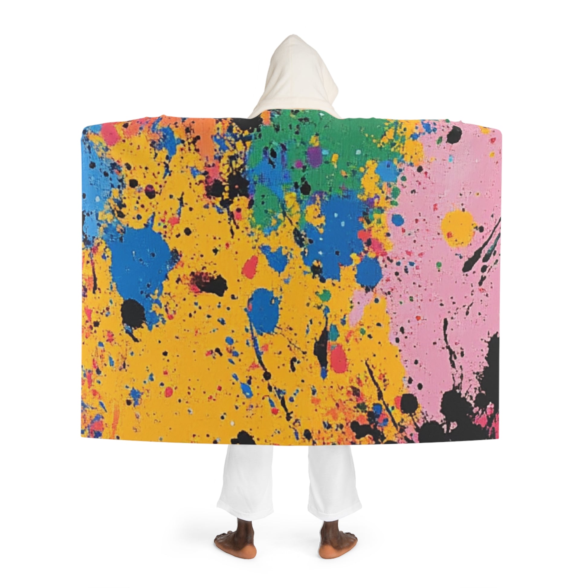 The Colors Of Paint Splatter Hooded Sherpa Fleece Blanket, Artsulli - Art is Long, Life is Short, All Over Prints, , , , , , , 