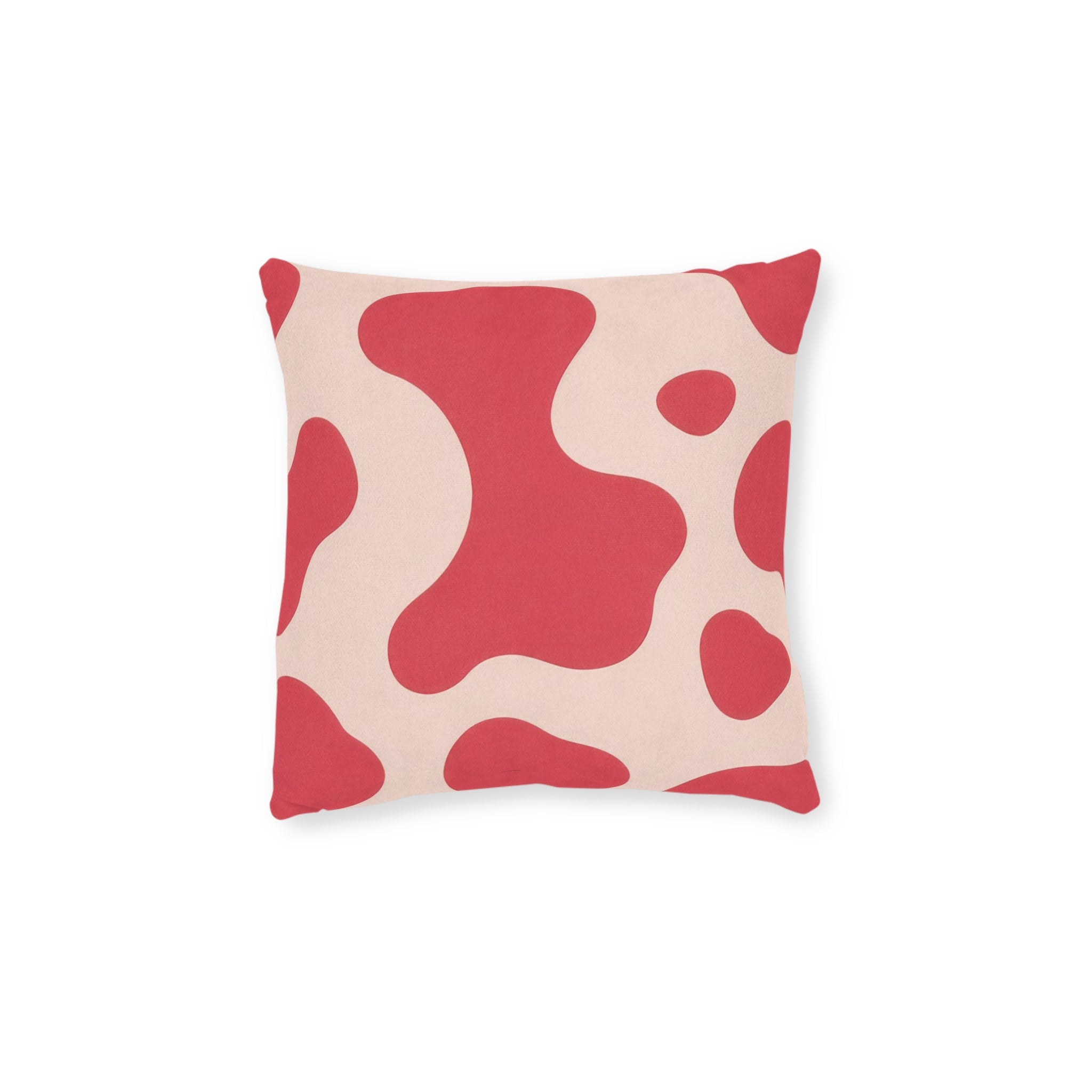Red Jungle Cow Square Pillow - Pink Back, Artsulli - Art is Long, Life is Short, Home Decor, Size, 12" × 12", , , , , 51134642146100468613